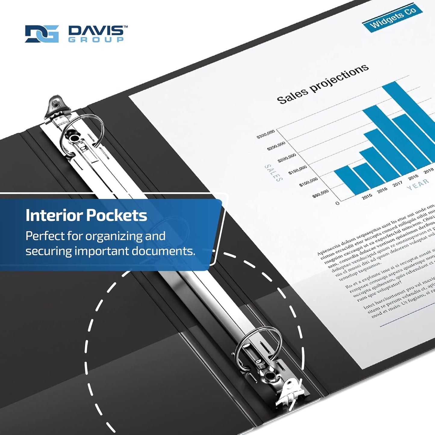Easyview Premium 3-Ring Binders with Clear-View Covers and Round Rings, Binders for School or Office, 1.5 Inch, Pack of 6, Black