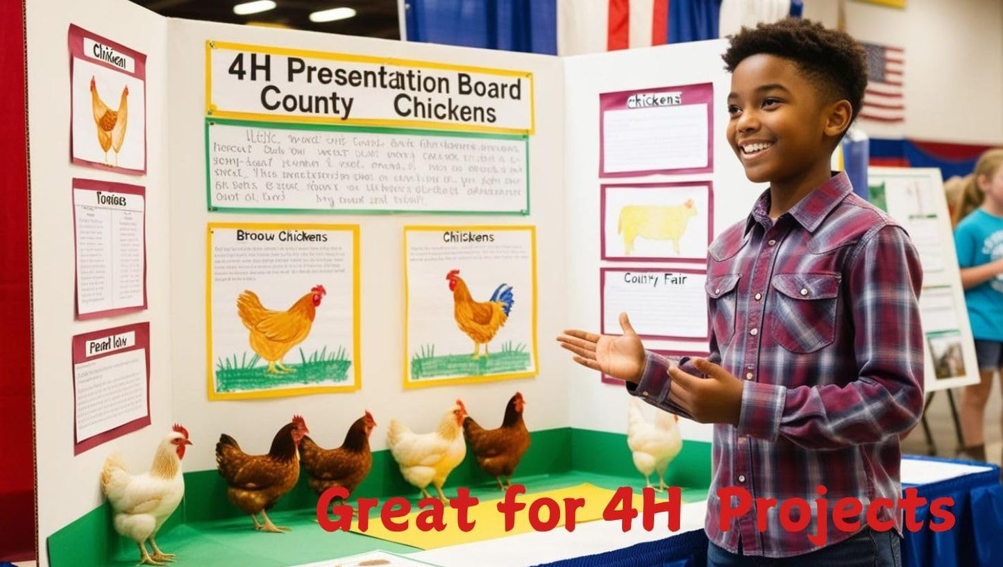 PJ Goods 24 Pcs White Tri Fold Poster Board 36" x 48 for Science Fair Presentation Displays, School Projects, Business Displays, 4H, Sports, Graduations/Senior Night, Lightweight and Foldable