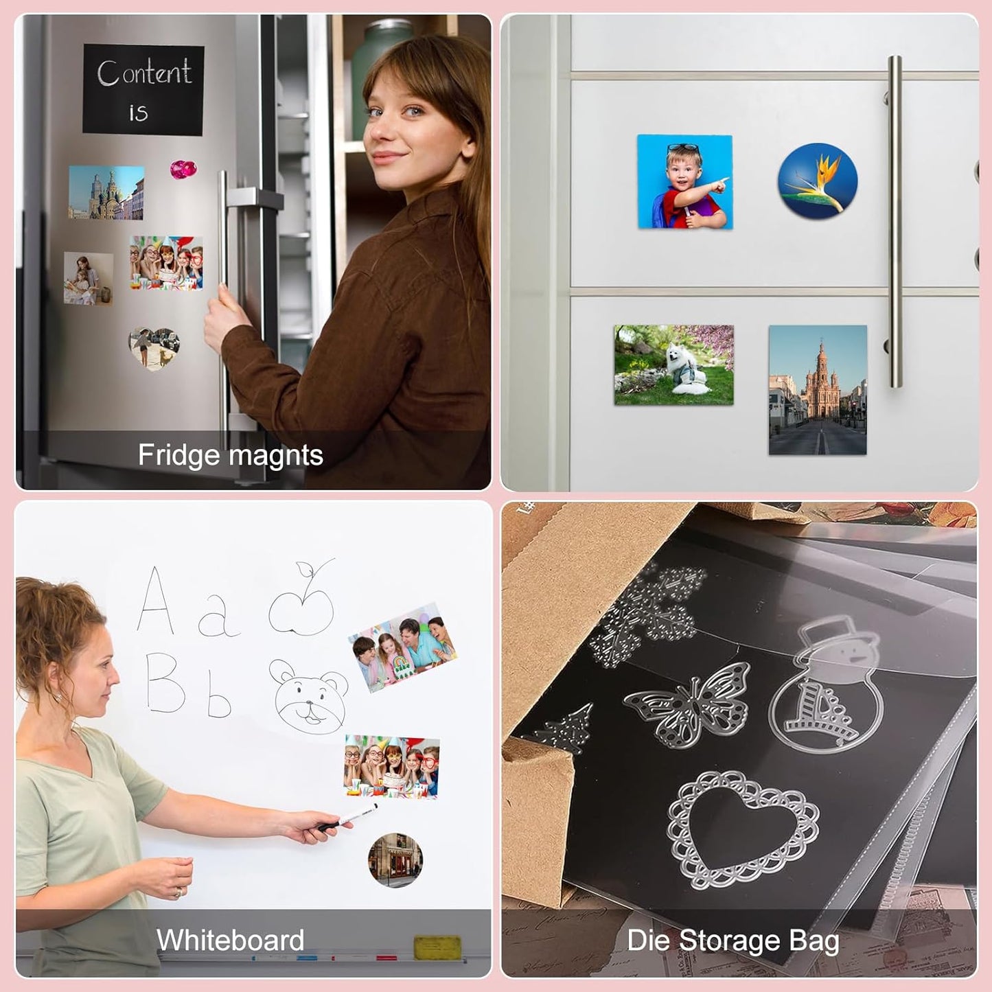 Thaibear Printable Magnetic Sheets 8.5x11 Inch Inkjet, 15 Pack Glossy Flexible Magnetic Paper Sheets for Printer, Magnet Sheets Non Adhesive for Photo, Die Storage and Stickers