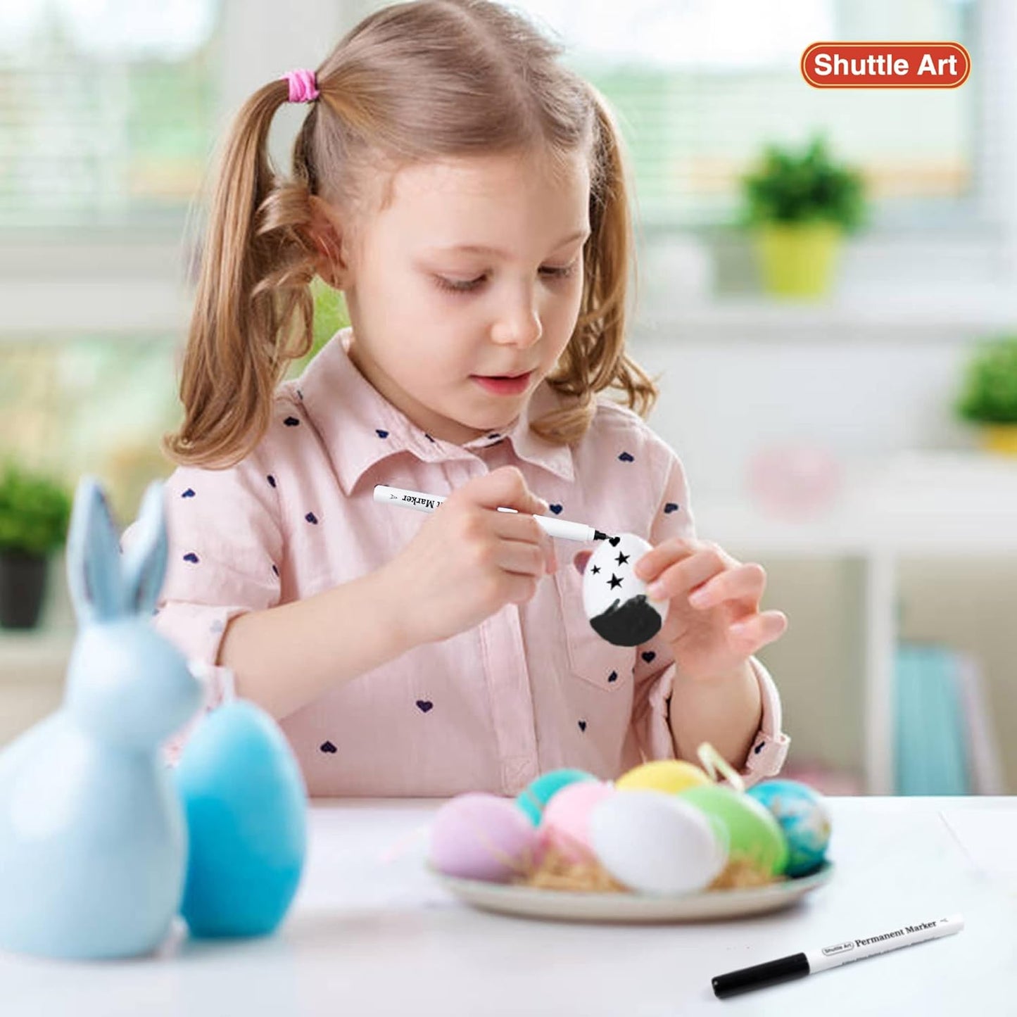 Shuttle Art Permanent Marker, 30 Pack Ultra Fine Point Black Permanent Marker set, Works on Plastic,Wood,Stone,Metal and Glass for Doodling, Marking