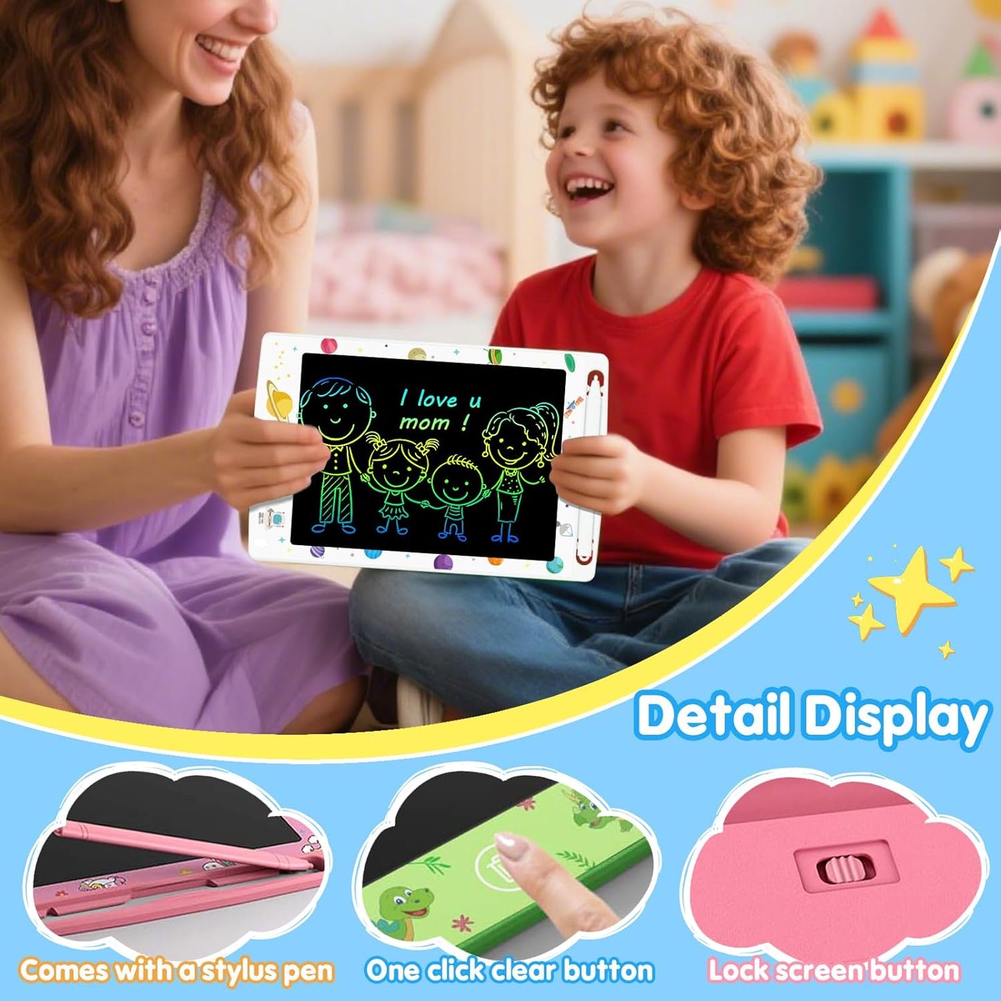 20 Pack LCD Writing Tablet for Kids, 8.5 Inch Colorful Doodle Board Drawing Pad, Educational Learning Travel Toys Birthday Gifts for Boys Girls Age 3 4 5 6 7 8