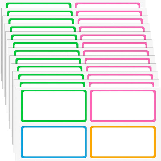 120 Pcs Dry Erase Labels Stickers, 1.18×2.36'' Reusable Waterproof Notebook Labels, Sticky Labels to Write on, Dry Erase Stickers Label for for Food Containers, Kitchen, Office (Multicolor)