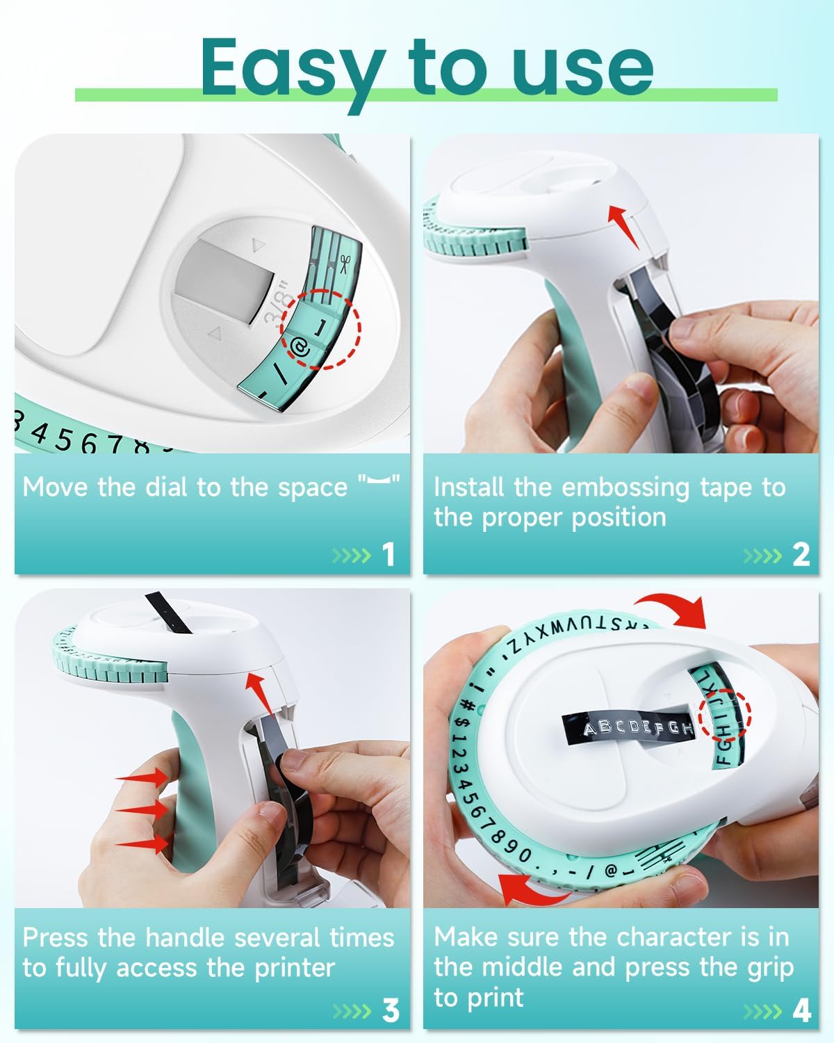 Label KINGDOM Embossing Label Maker with Tape, Omega S Vintage Embossed Label Printer, Portable Handheld Old School Labeler for Office Home School, Green