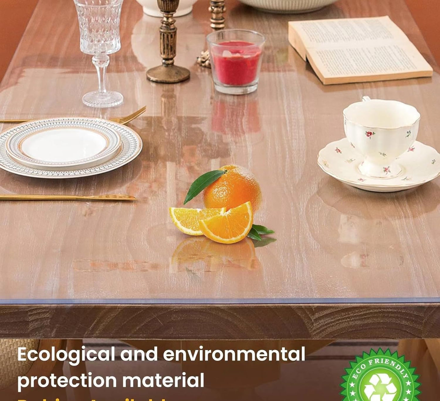 Clear Table Cover Protector, 40 x 62 Inch Table Protector for Dining Room Table, 1.5mm Thick Clear Plastic Table Cover, Table Pad Mat for Kitchen, Writing Desk Pad for Desktop