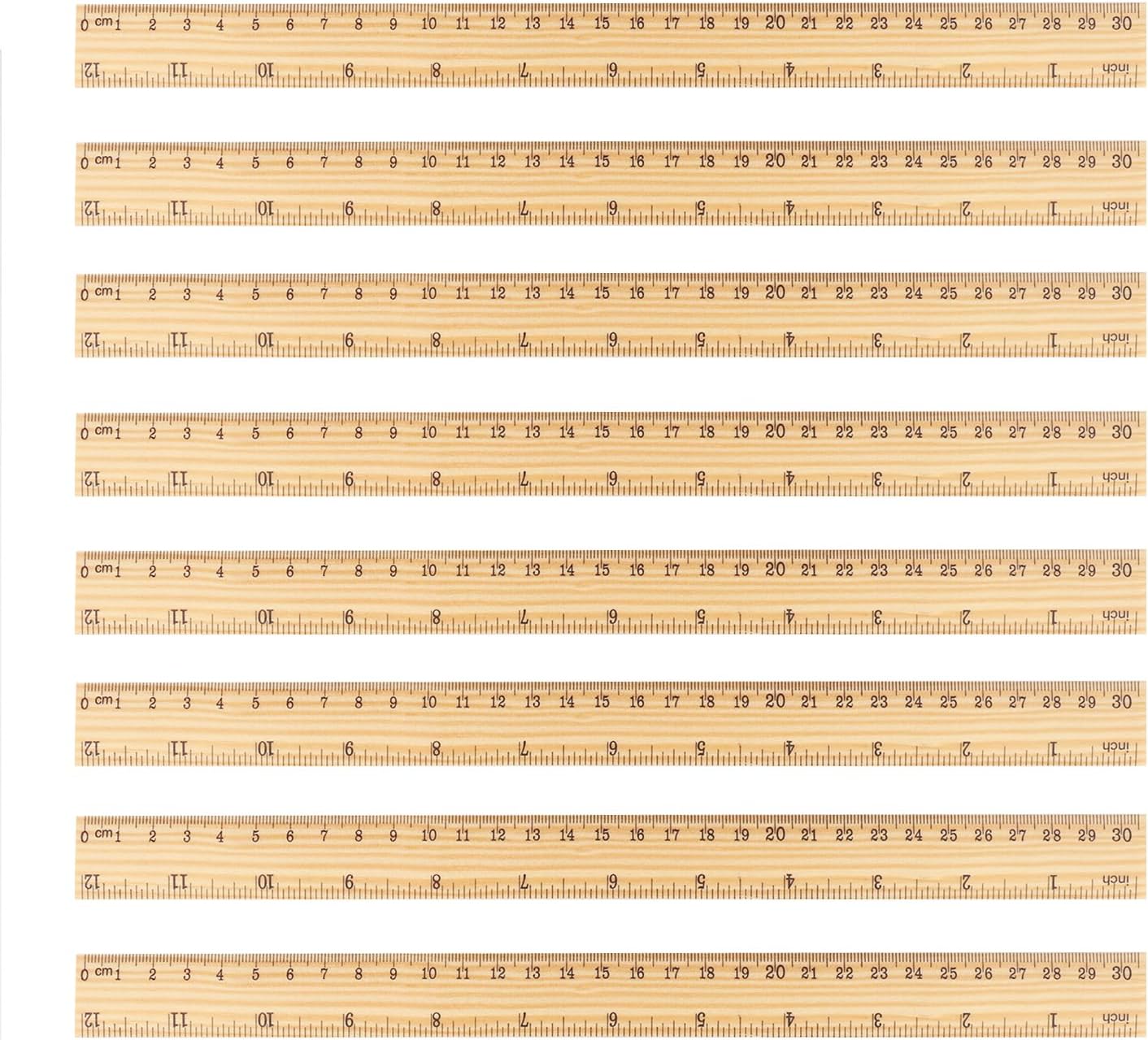 144 Packs Wooden Rulers, 12 Inch Double Sided Wood School Ruler for Home, Student, Office Use, 2 Scale,by,GNIEMCKIN