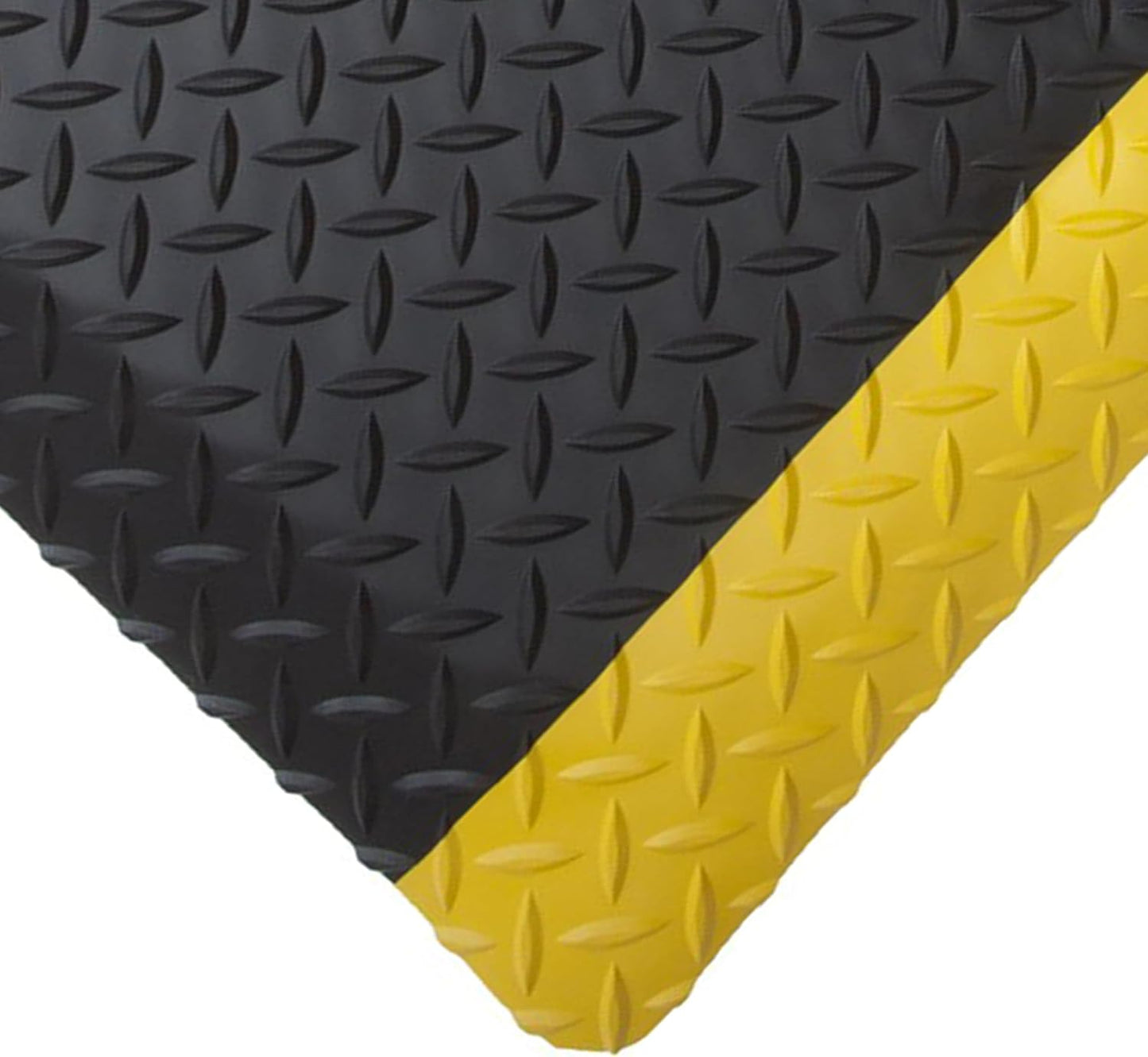 Rhino Mats, American Classic Diamond Anti-Fatigue Mats, Industrial Ergonomic Comfort Standing Mat for Work, Home, Garage, Office, Kitchen or Anywhere (Black/Yellow 1" Thick, 2 FT. x 7 FT.)