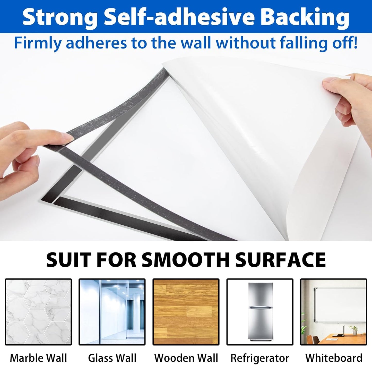 5Packs Magnetic Sign Holder, 11x17 Self Adhesive Display Frame With Strong Magnetic Frame and Clear PVC for Office, Store, Home, Door, Window, Refrige Paper Holder, Silver