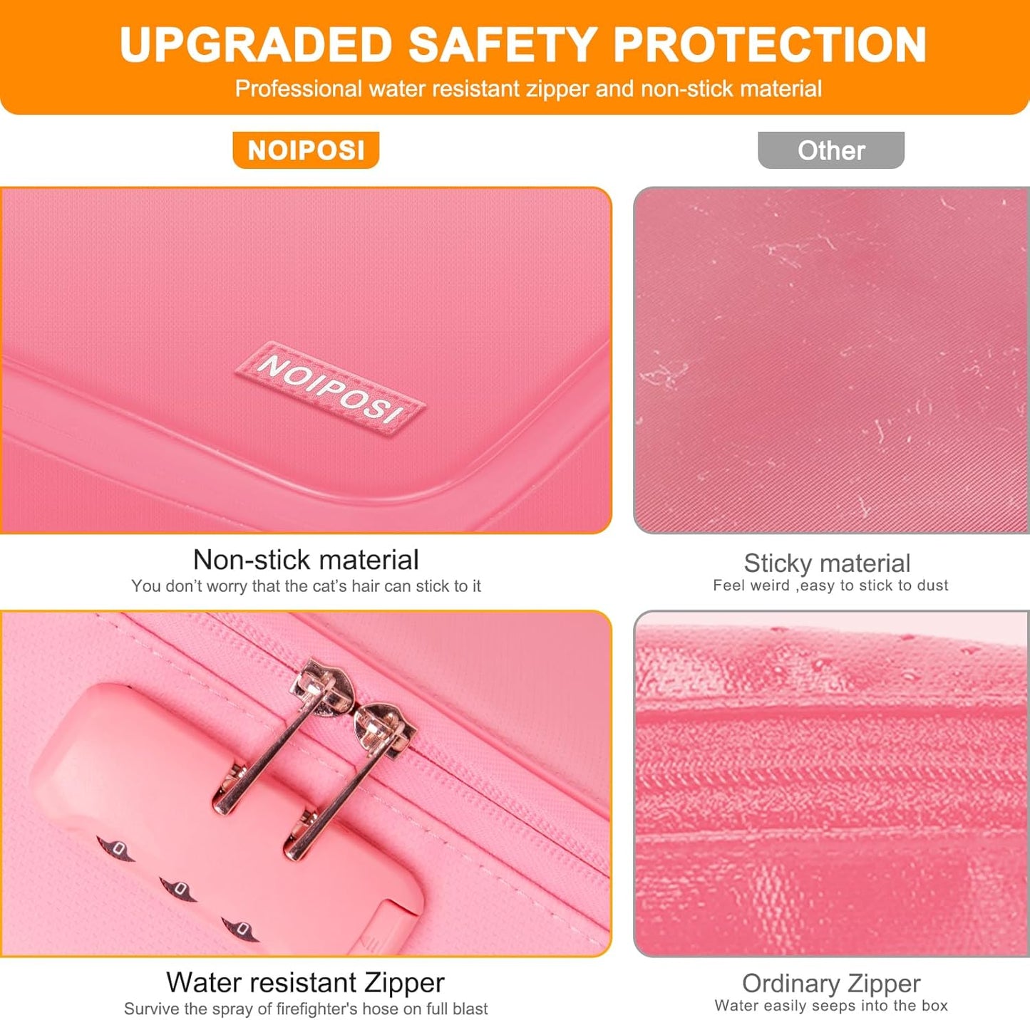 Noiposi Document Organizer with 5200℉ Heat Insulated,Waterproof and Fireproof Document Box,Portable Home Travel Safe Storage Box for Important Documents,File and Birth Certificate，Pink