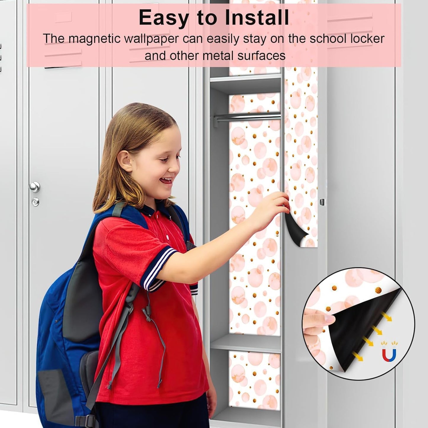 20 Pcs School Locker Accessories Locker Organizer Shelf Magnetic Wallpaper Mirror Pen Holder Rug Whiteboard Dry Erase Marker Pink Flower Magnets Hooks for Girl Office School Supplies Back to School