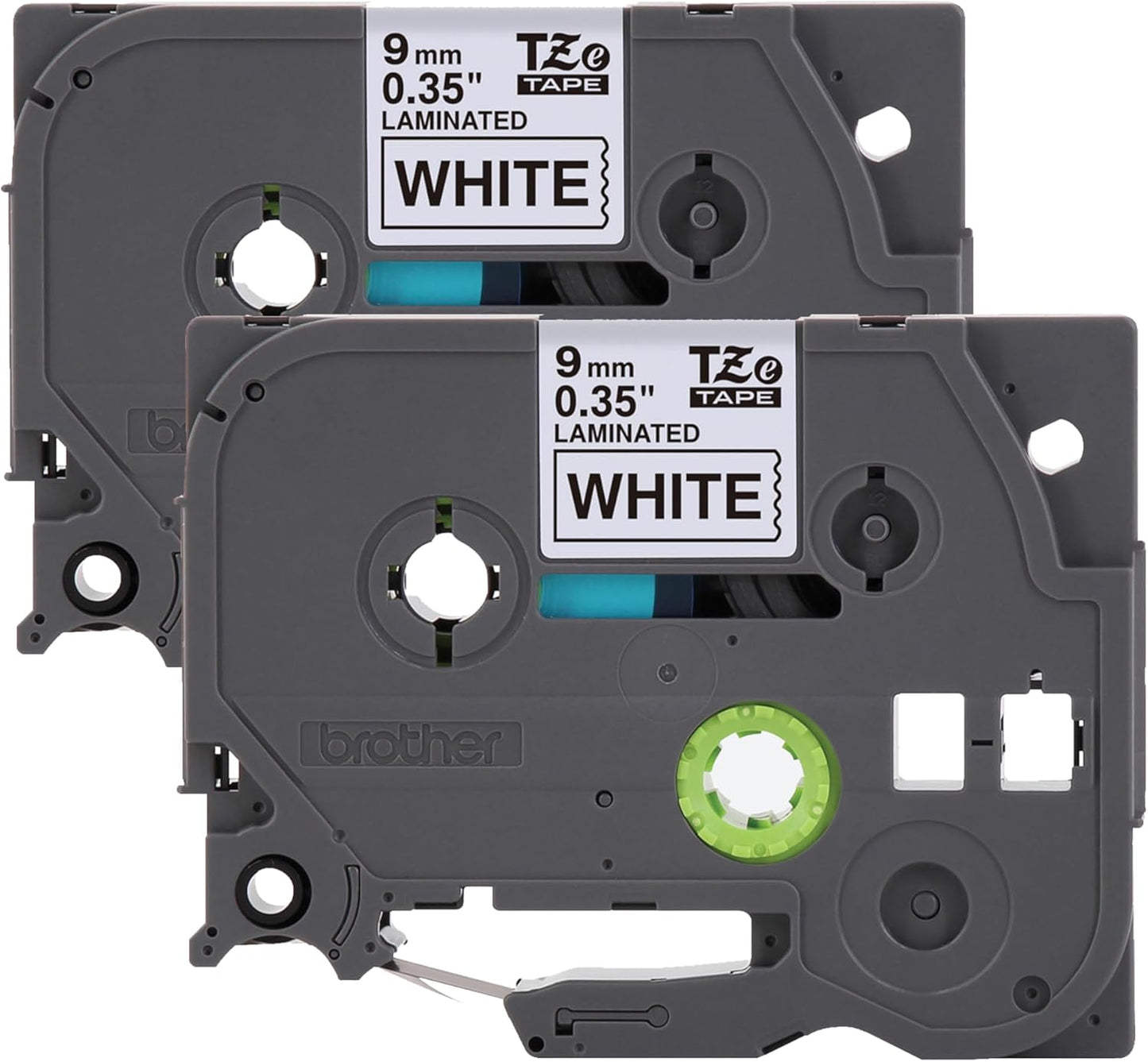 Brother Genuine P-touch TZe 2-Pack Black Print on White Label Tapes (TZe2212PK), Laminated,3/8in x 26.2ft (9mm x 8m) each, for Select P-touch Label Makers, Durable, Water-Resistant, Indoor/Outdoor Use