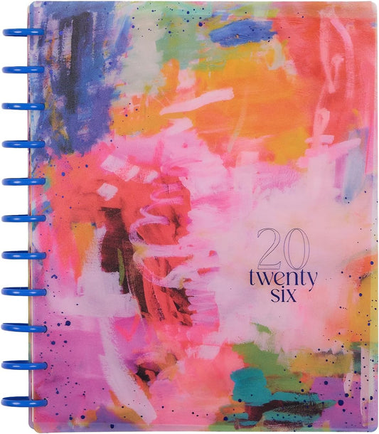 Happy Planner Disc-Bound Planner Jan.–Dec. 2026, Includes 3 Extra Months and 2 Sticker Sheets, Big Size, 8.5" x 11", Dashboard Layout, Bright & Bushy