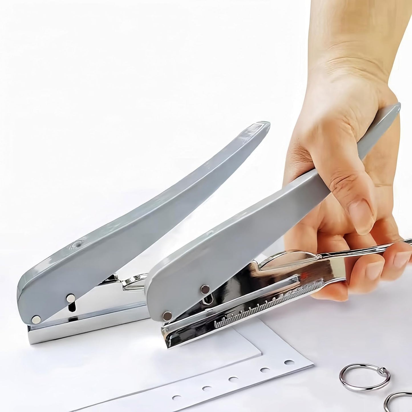 Hole Punch, Heavy Duty Hole Puncher Single Handheld Paper Puncher Small Hole Puncher Paper Punch One Hole Punch for Crafts Cards Paper Tags Scrapbook-5/16 inch (8mm)