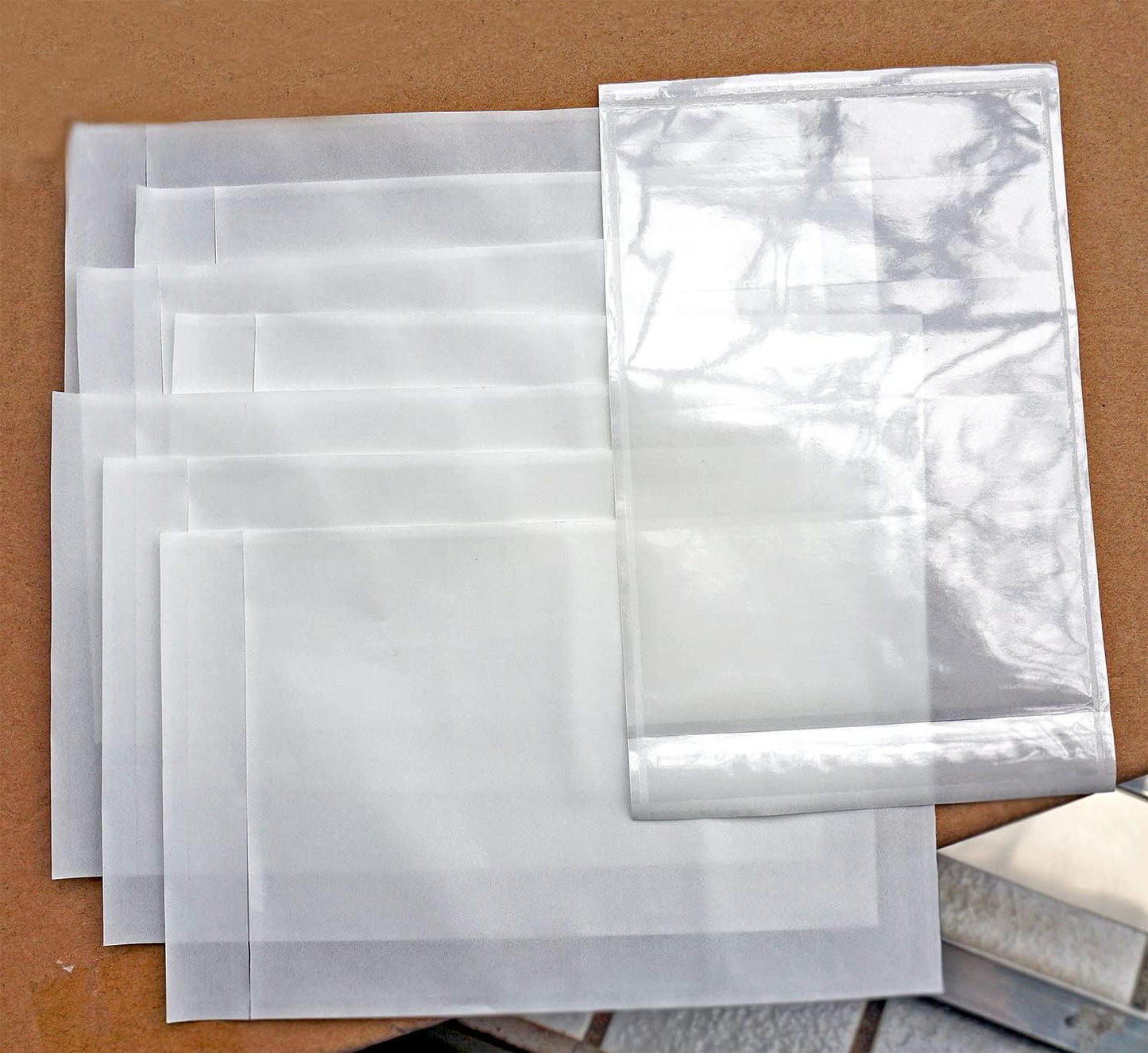 Premium 4.7''x7.5'' Packing List Envelope, Tailored Size for 4x6'' Shipping Labels,Self Adhesive Shipping Label Pouch/Sleeve (300 pack)