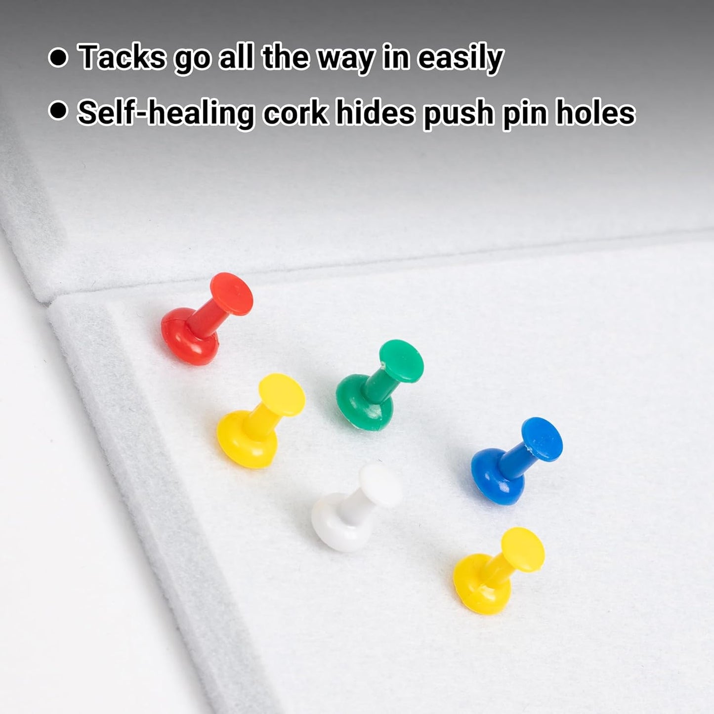 AKTOP White Cork Bulletin Board 24"x36", 6 Pack Removable Felt Cork Board Tiles for Wall, Large 2 x 3 Bulletin Board Notice Pin Board for Office, School & Home, 24 Safe Adhesive Tabs, 20 Push Pins