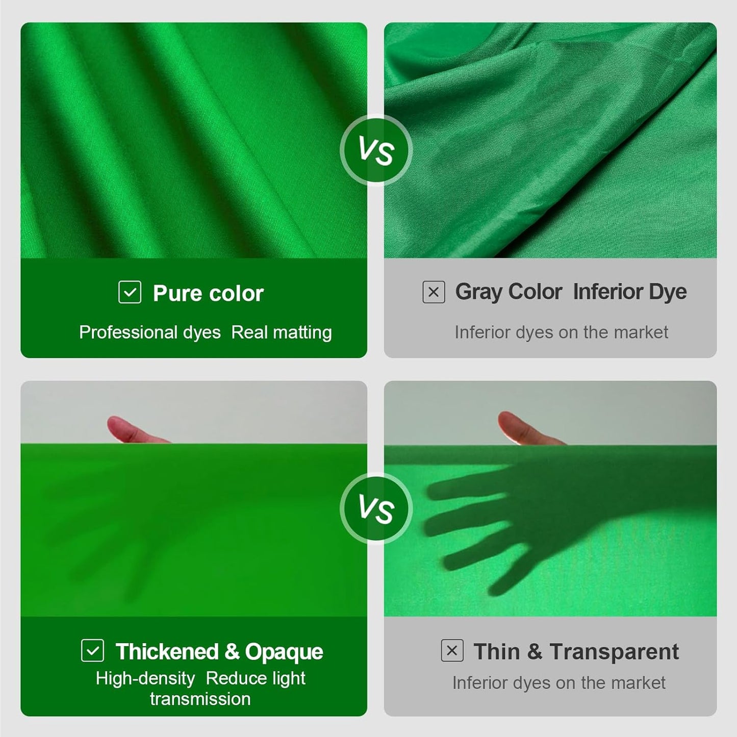 BEIYANG 10 Ft x 12 Ft Photography Backdrop Green Screen, Green Background Non-Reflective Fabric Wrinkle Resistance，Photo Background for Photo Studio Video Film Shooting Props