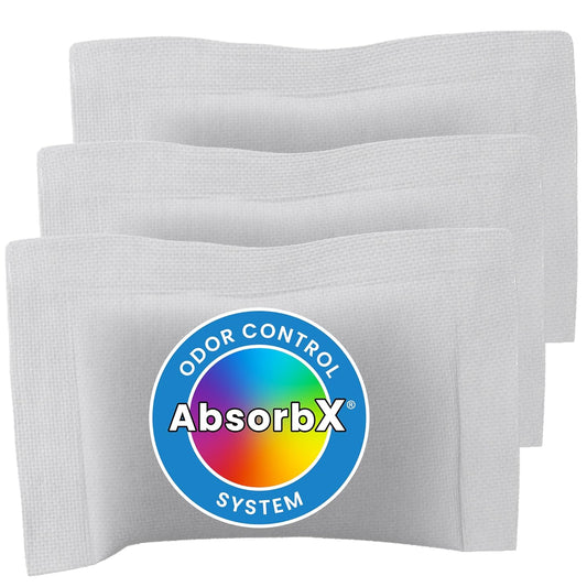 iTouchless Official Trash Can Deodorizer AbsorbX 3-Pack All Natural Activated Charcoal Odor Absorber Stops Garbage Smells, Compost Bin Filter Air Freshener for 8 Gal & Larger Trashcan with Compartment