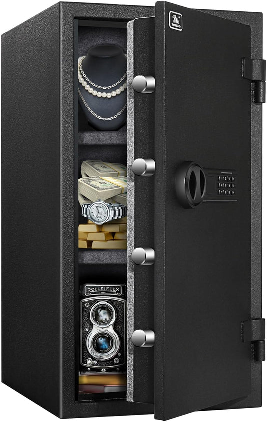 TIGERKING Fireproof Safe,3.47 Cubic Feet Home Safe Box, Large Steel Digital Safes Box with Digital Lock for Home and Office