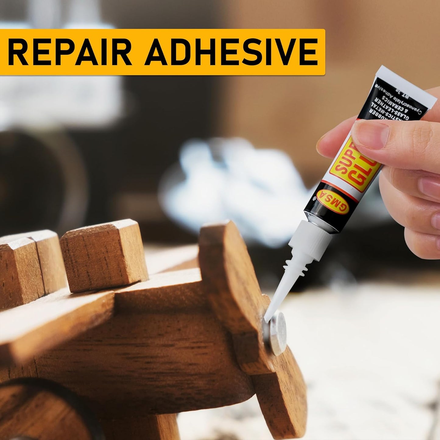 4 Pack Super Glue All Purpose, Fastest & Toughest Adhesive 3g Instant Repair Unbreakable Bond, Strong Superglue Liquid for Hard Plastic, Rubber, Metal, Leather, Ceramics, Wood, DIY Craft