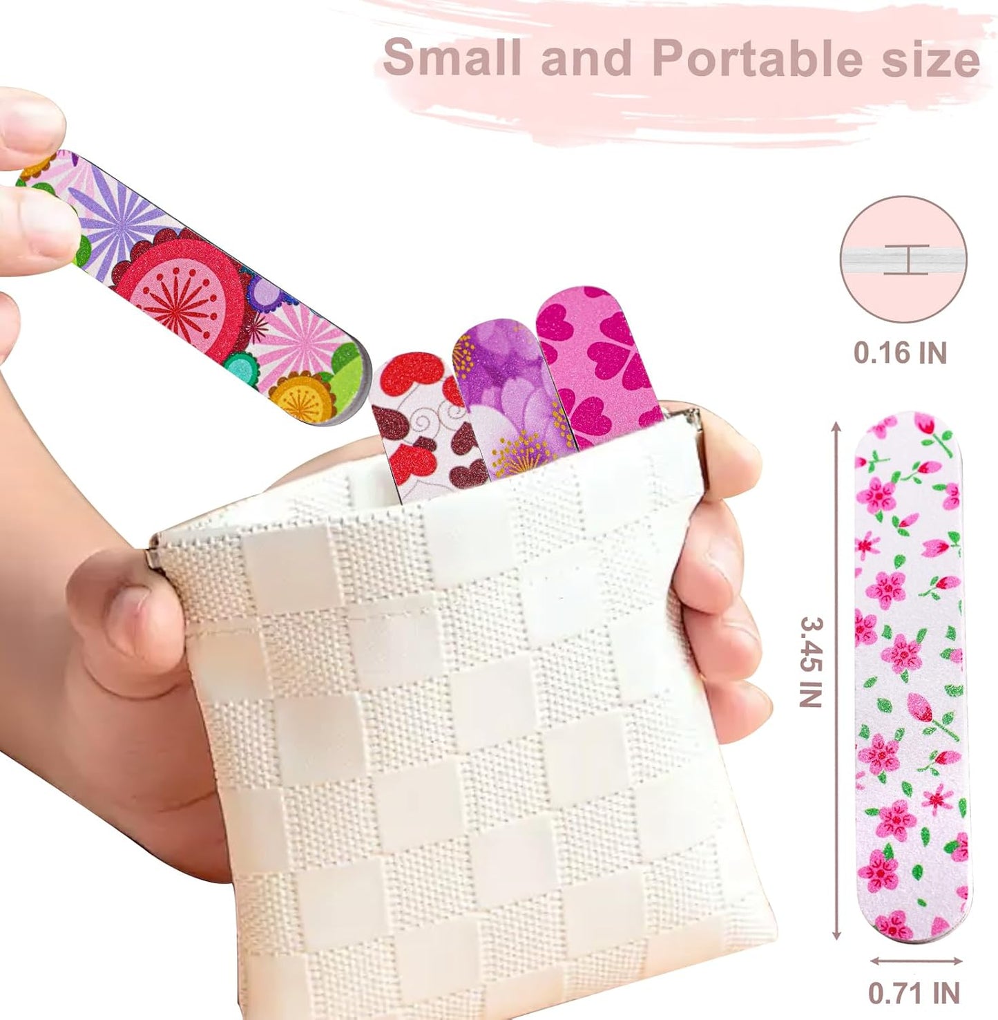 Mini Nail Files, Colorful Emery Boards for Nails Double Sided 180 Grit Emory, Gifts Bulk Fingernails Manicure Tools Shaping Buffing Smoothing Filers Cute 3.5” (100 Pcs Colorful 180 Grit 3.6 in)