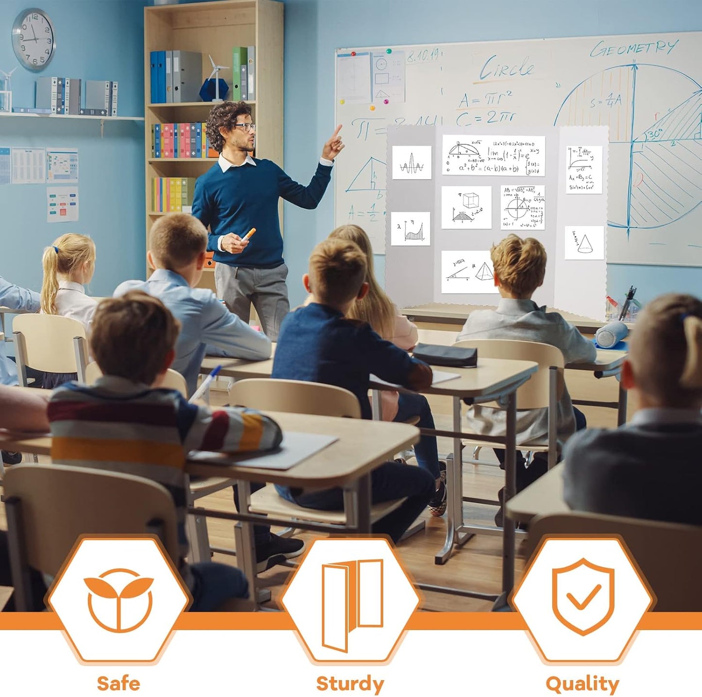 12 Pieces Tri Fold Poster Boards Bulk, Lightweight Science Display Boards, Trifold Presentation Display Board for Science Fair Project(36 x 48 Inch,White)