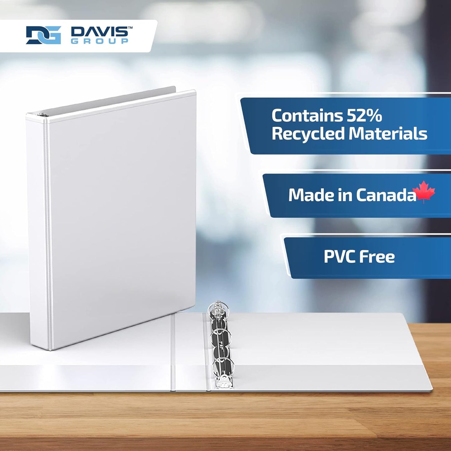 Easyview Premium 3-Ring Binders with Clear-View Covers and Round Rings, Binders for School or Office, 1 Inch, Pack of 24, White