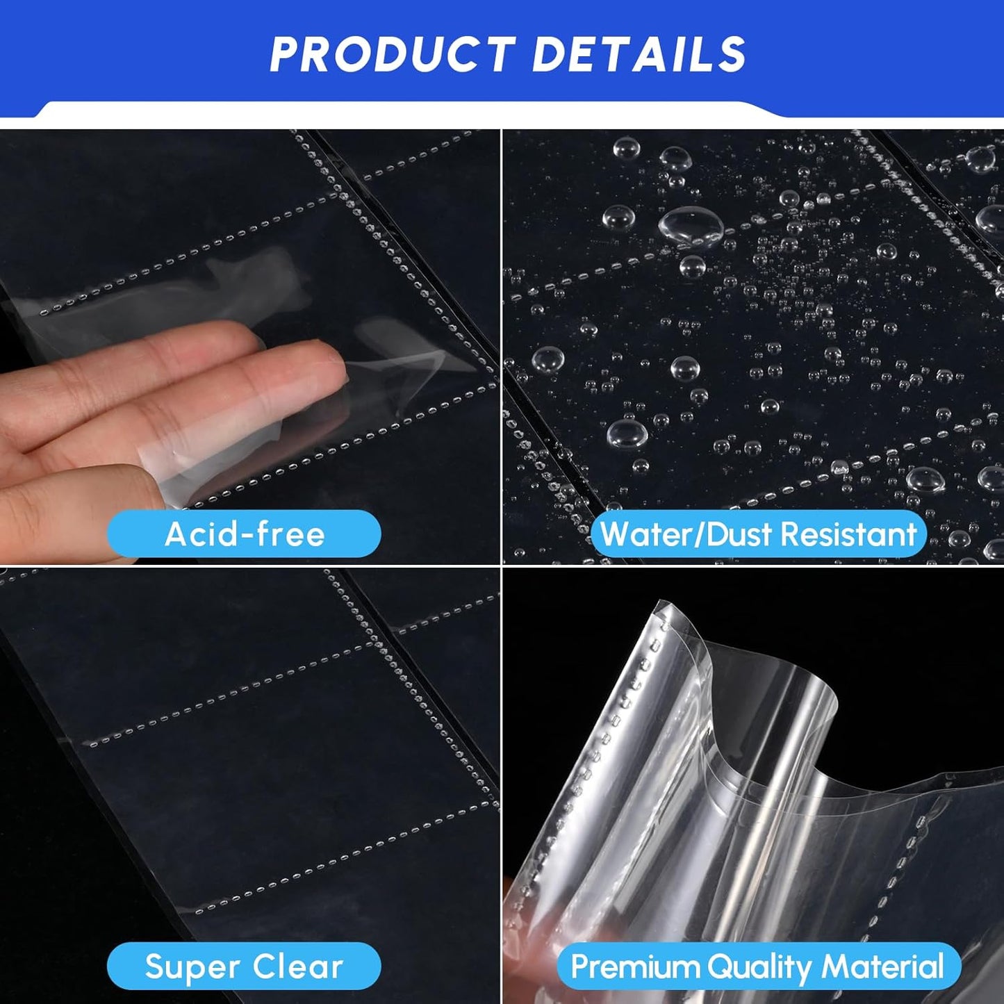 80 Pack 9 Pocket Trading Card Sleeve Pages,Page Protectors Card Sleeves Binder Sheets for 3 Ring Binder,Card Binder Sleeves for Baseball, Football, Game Sport Business Cards