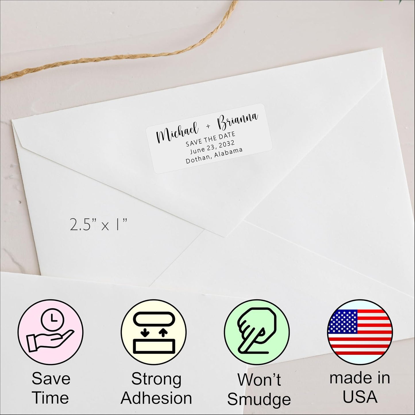 White Address Labels - Personalized Return Address Labels, Mailing and Shipping Stickers for Envelopes, Packages, Business, Home Use (Chic Script)