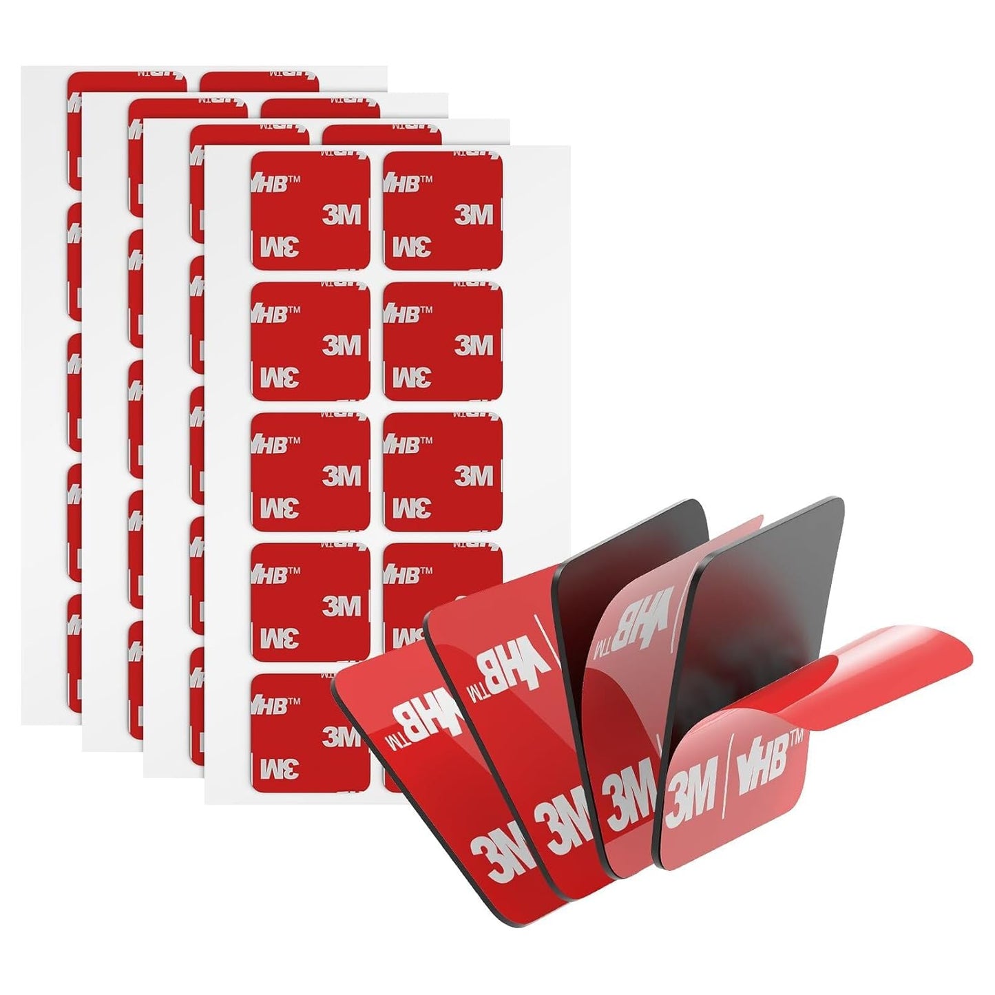 3M VHB Double Sided Adhesive Pads 1" x 1" 40 PCS, Black Heavy Duty 5925 Square Sticky Foam Tape for Mounting Dash Cam, Strong Adhesive for Windshield Dashcam Mount Rearview Mirror, 0.025in Thick