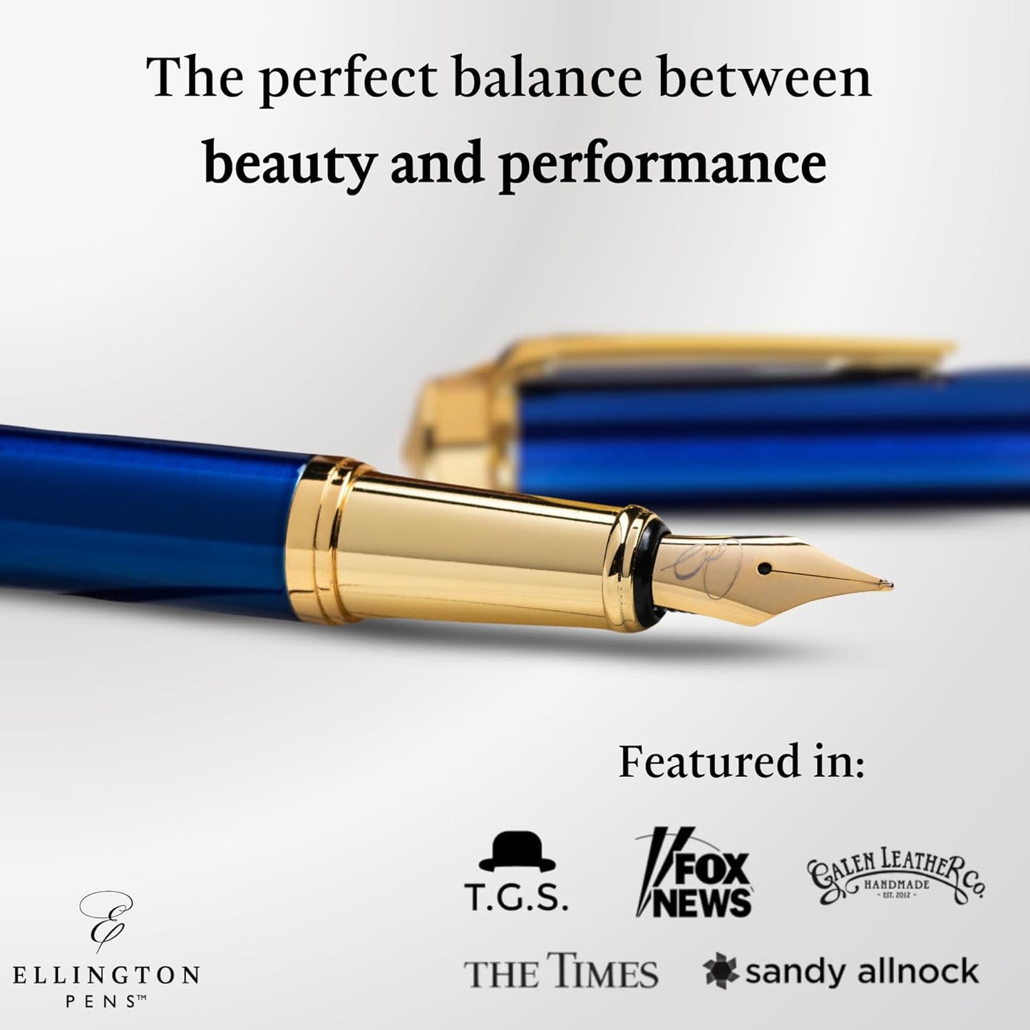 Luxury Fountain Pen Set- Fountain Pens for Writing - Smooth Extra Fine Nib - Includes Refillable Ink Converter, 3 Ink Cartridges [Black & Blue], Gift Box - Elegant Calligraphy