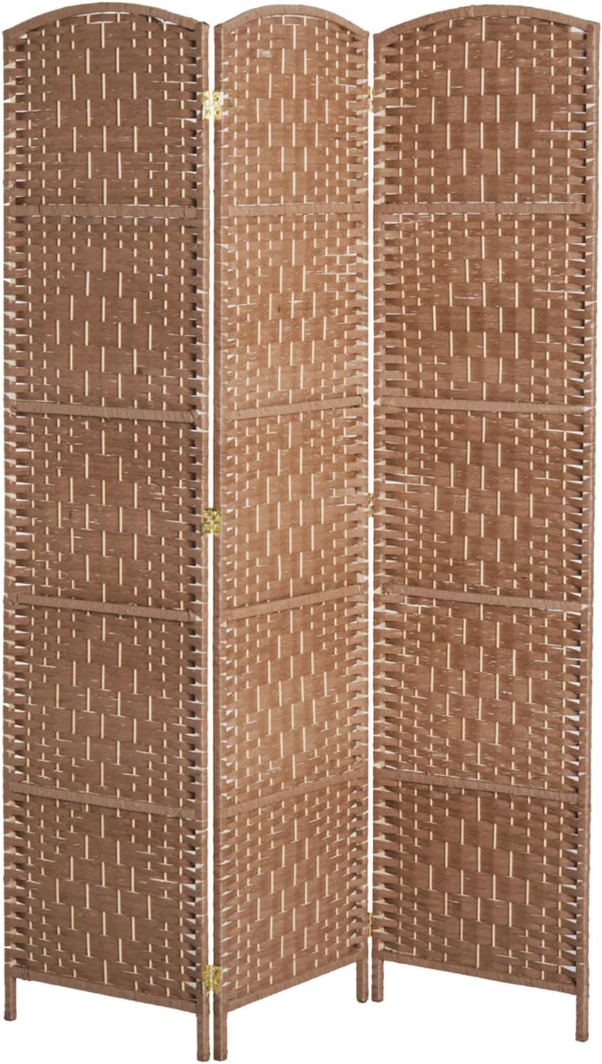 NicBex Room Divider 3 Panel Room Dividers with Wicker Weave Design Partition Room Dividers and Folding Privacy Screens 6 FT Wall Divider for Office, Room Separation,53.25"W x 0.75"D x 70.75"H, Natural