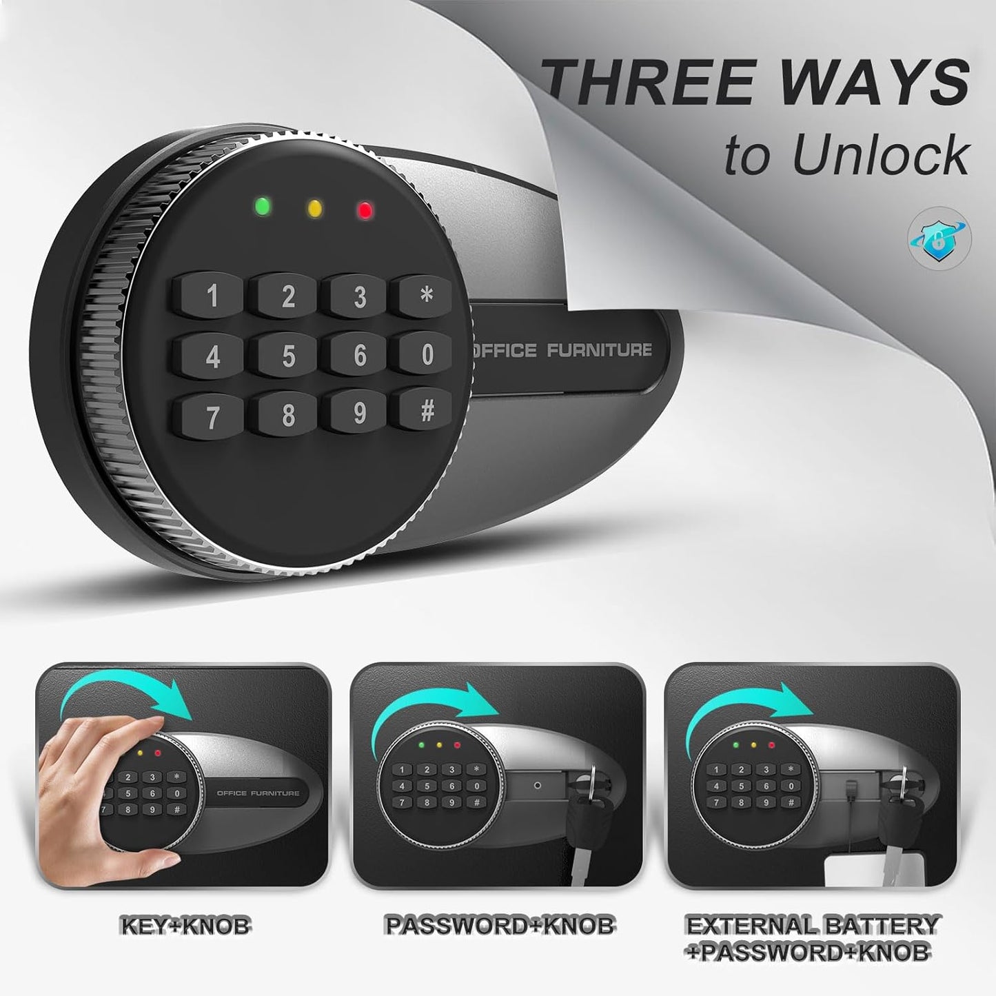 BONANO Small Safe, 0.5 Cubic Safe Box with Electronic Keypad and Fireproof Waterproof Bag, Small Safety Box for Money Cash Valuables, Dual Alarm System, Safes for Home Hotel Office