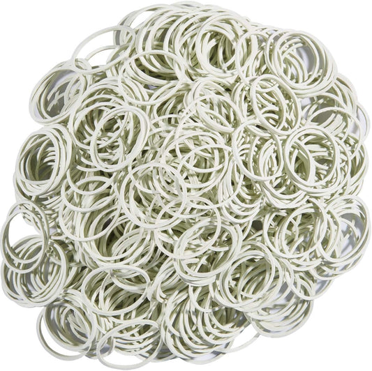 AMUU Rubber Bands 500pcs White about 1.2inch Small Rubber Bands 2.5-3cm rubber band for Office School Home Strong Elastic Band Loop Office Supplies