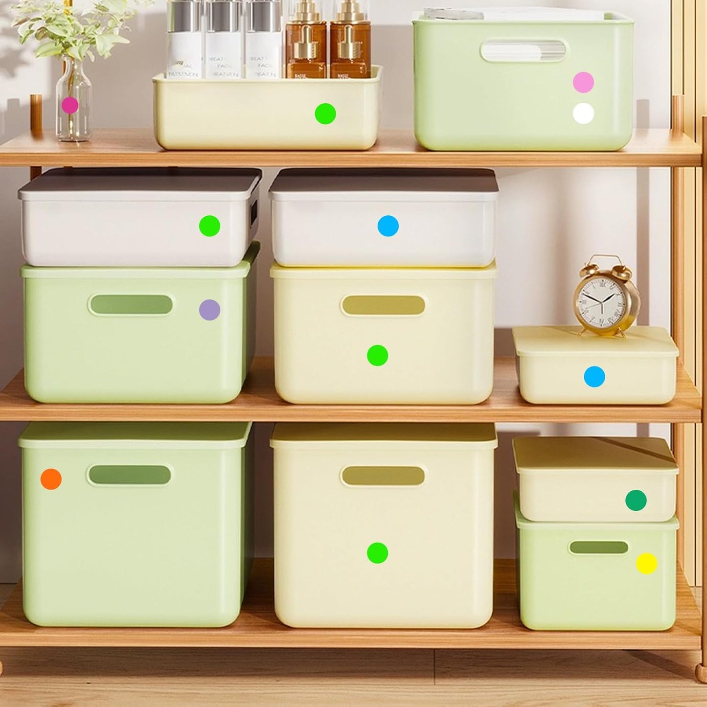 0.75 Inch Round Label Removable Color Code Dot Stickers,Garage Sale Sticker Price Tags Blank Yard Sale Circle Dot Stickers Writable (1050 Pack,Fluorescent Green)