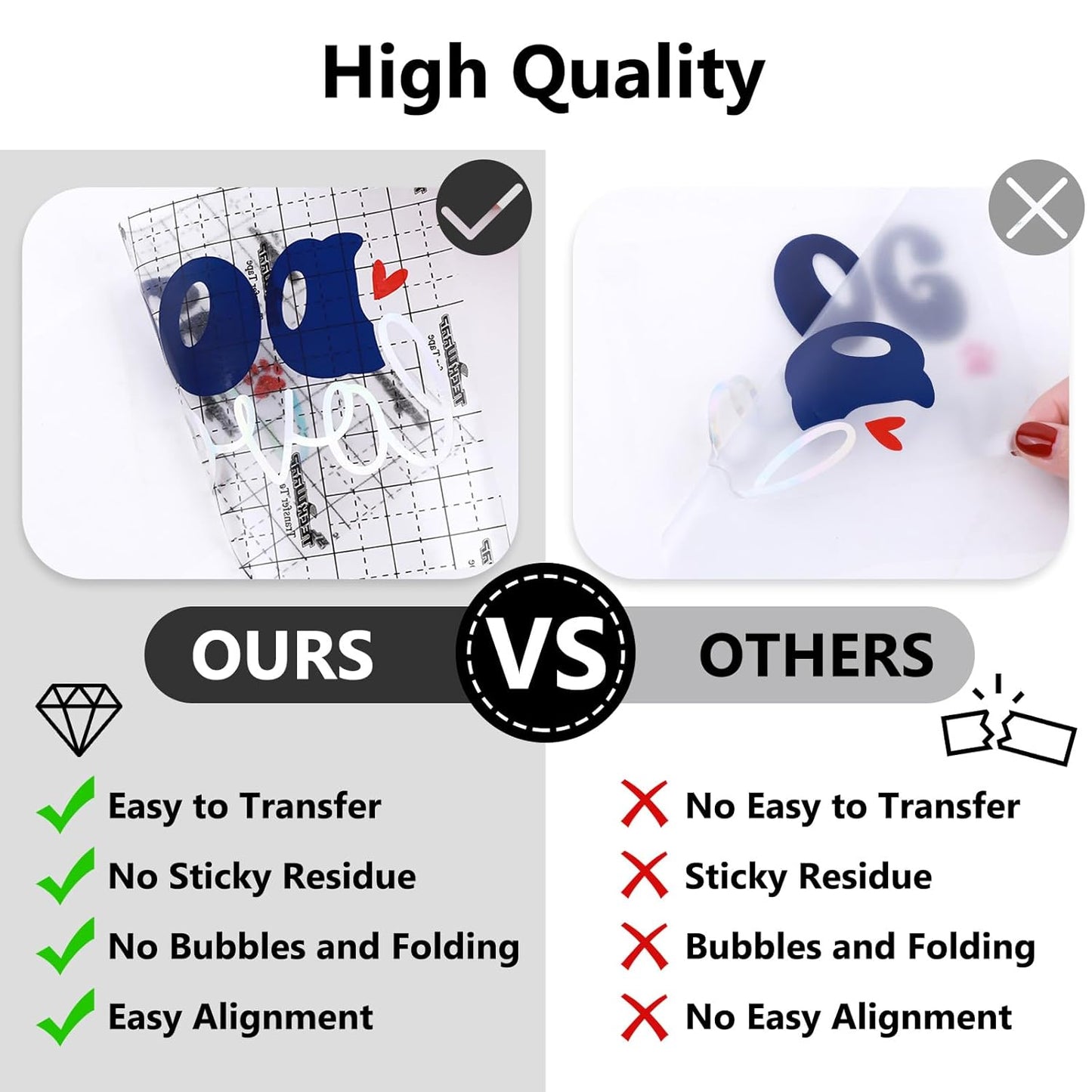 TECKWRAP Transfer Tape for Vinyl - 12" x 32FT Vinyl Transfer Paper for Permanent Vinyl, Stickers, Decals, Signs, Windows, Alignment Grid & Clear