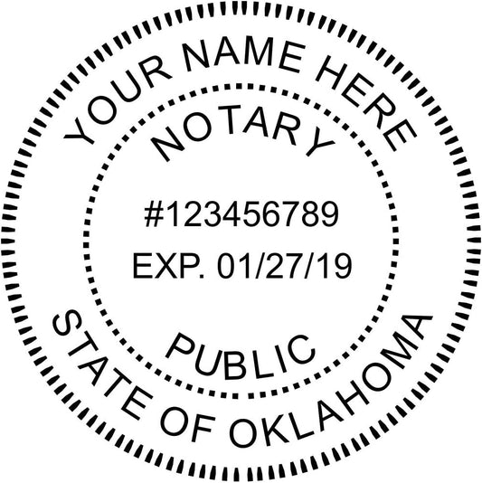 Oklahoma Round Notary Stamp | Official State Notary Stamp | Official Seals | Meets State Specifications (Oklahoma, Round Stamp)