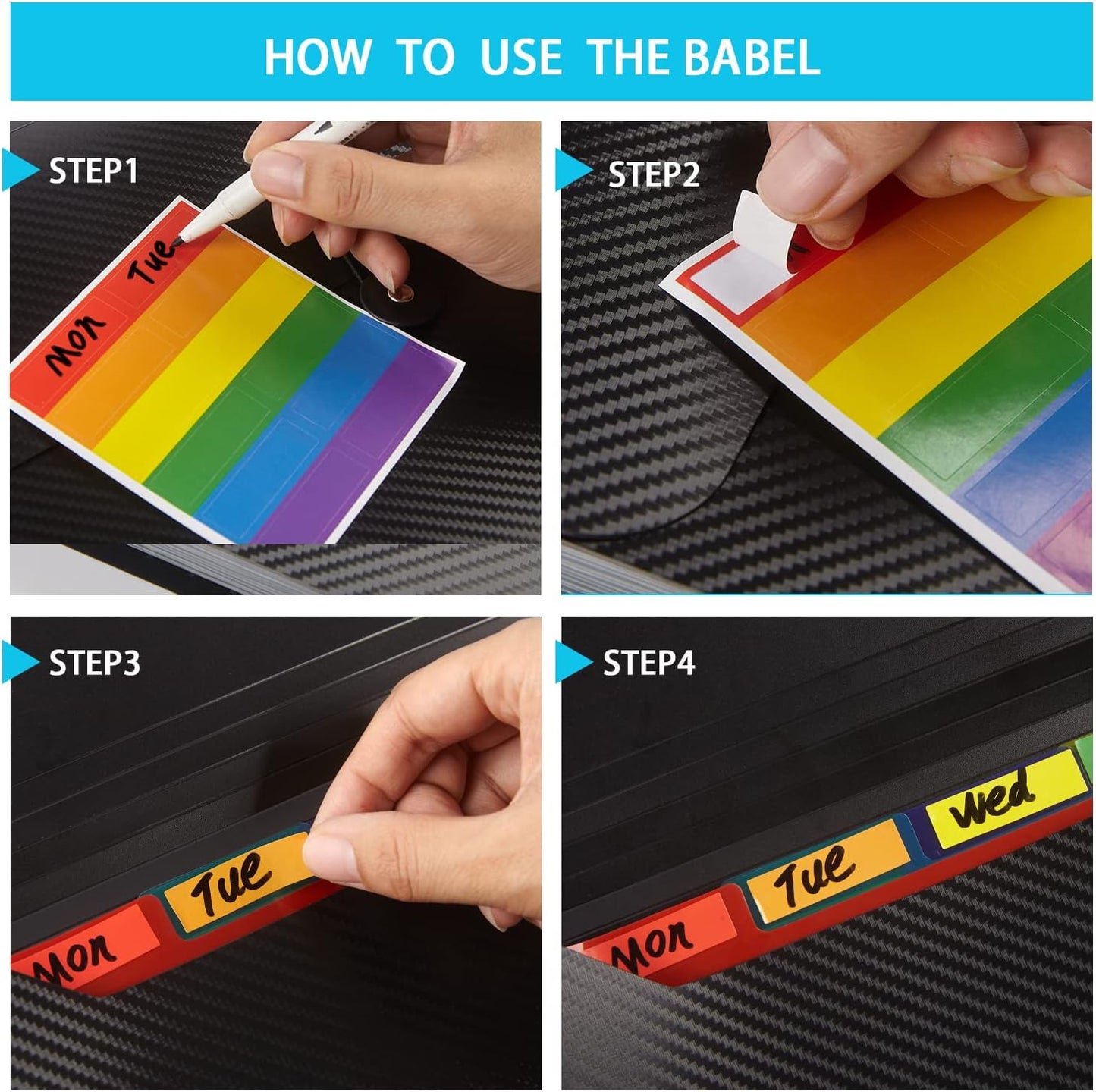 Expanding File Folder File Organizer 13 Pockets Accordion Filing Folder Expandable File Folder for Documents Aesthetic Paper Organizer Folder for Work, School, Home, Office, Black Transparent