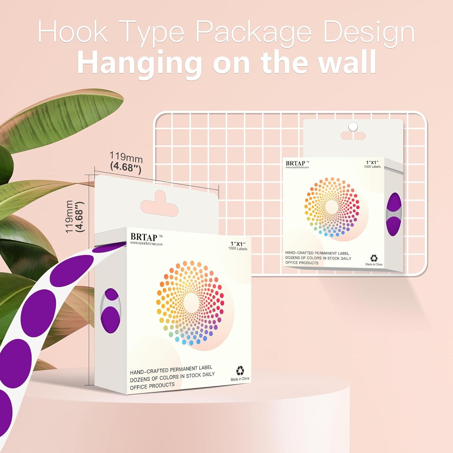 1 Inch Round Color Coding Labels, 1000 PCS Per Roll Purple Color Coded Dot Stickers, Round Color Dot Labels for Organizing, Filing, and Storage