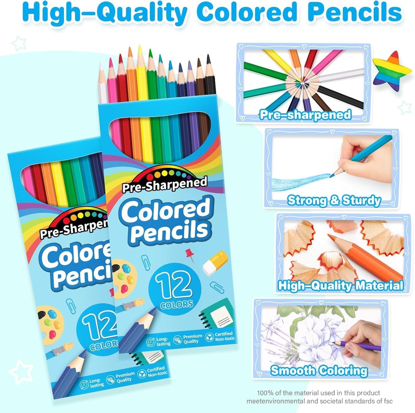 Jumlys 432 Count Colored Pencils Bulk for Kids, 36 Packs Pre-sharpened Coloring Pencils in 12 Colors, Bulk School Supplies for Teachers, Ideal Back to School Supplies & Classroom Prizes