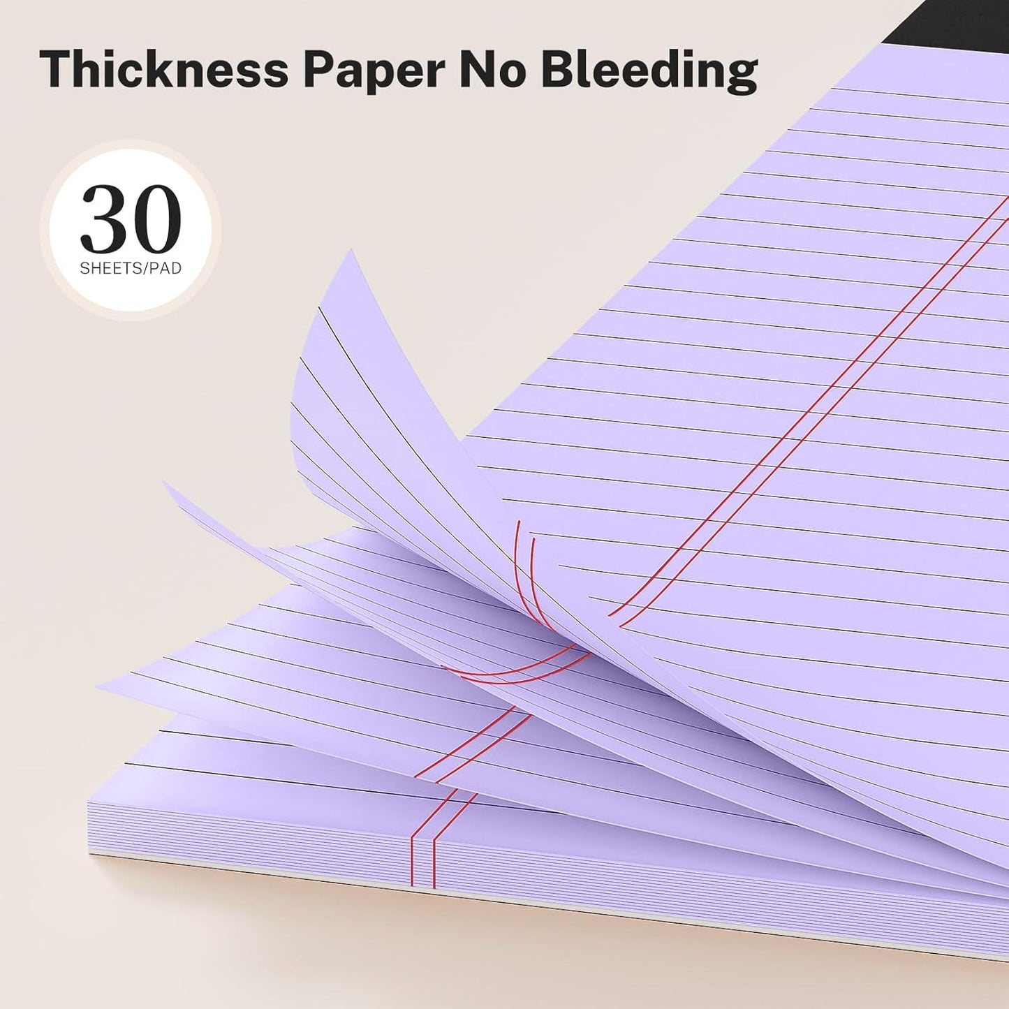 Purple Legal Pads 8.5 x 11, Notepads 8.5 x 11, Wide Ruled, 12 Pack Pink Note Pads 8.5 x 11, Pink Paper 8.5 x 11, Legal Size Paper, 30 Sheet/Notepad, Lined Paper, Writing Pads for Study, Office, Home