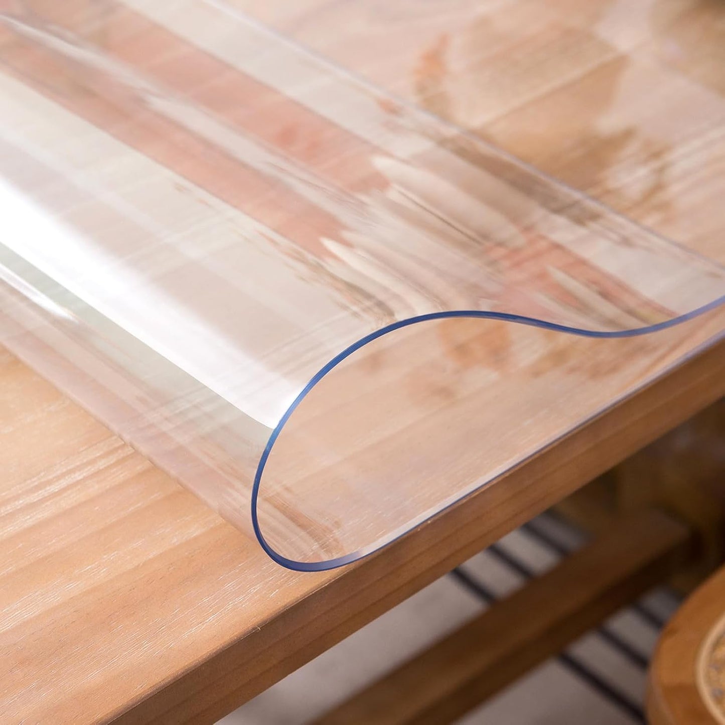 Clear Table Cover Protector, 54 x 72 Inch Table Protector for Dining Room Table, 1.5mm Thick Clear Plastic Mat for Kitchen, Writing Desk Pad for Desktop