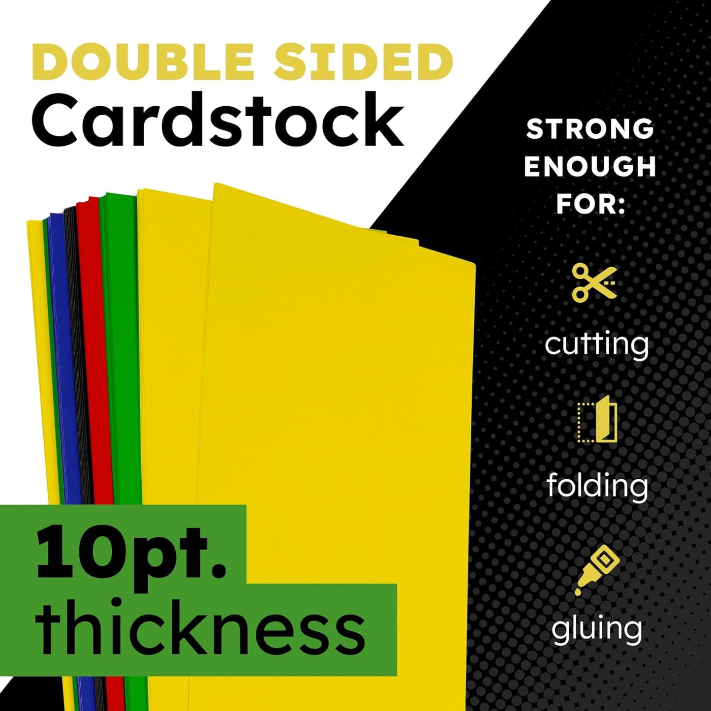 Hygloss Small Colored Poster Board 4x11 - 50 Assorted Standard Color Poster Boards Bulk Pack - Red, Yellow, Green, Blue, Black - 10 Pt. Thickness Poster Board Paper - Posterboard Multipack 4" x 11"