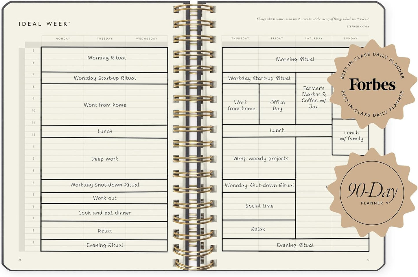 Full Focus Leather Coil Planner by Michael Hyatt - The #1 Daily Planner to Set Annual Goals, Increase Focus, Eliminate Overwhelm, and Achieve Your Biggest Goals - Hardcover (Gray)
