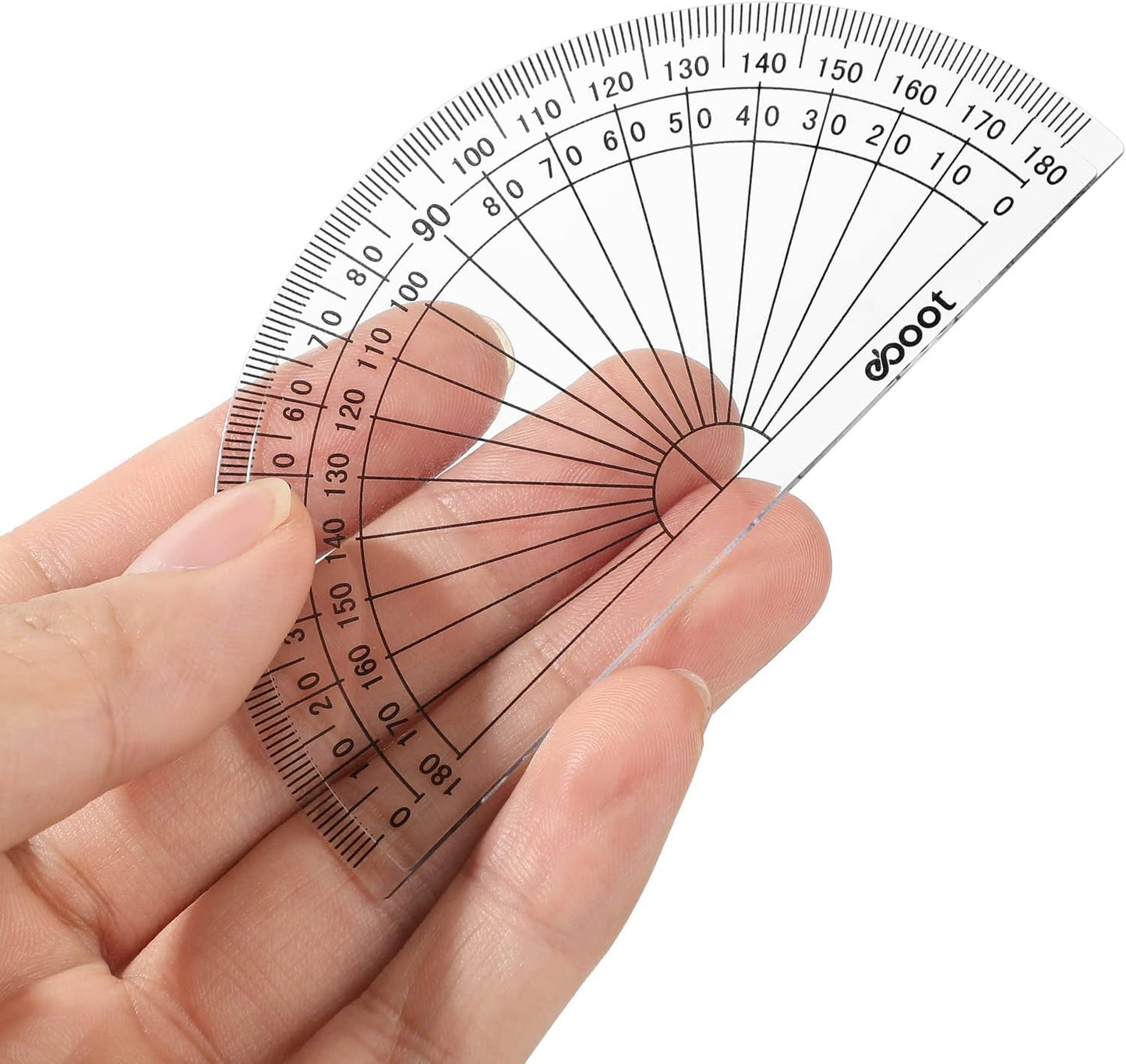 Zonon 3 Pcs 4 Inch Clear Plastic Protractor Bulk Math Protractors Set 180 Degrees Geometry Drafting Tools for Classroom Industry Office Back to School Supplies