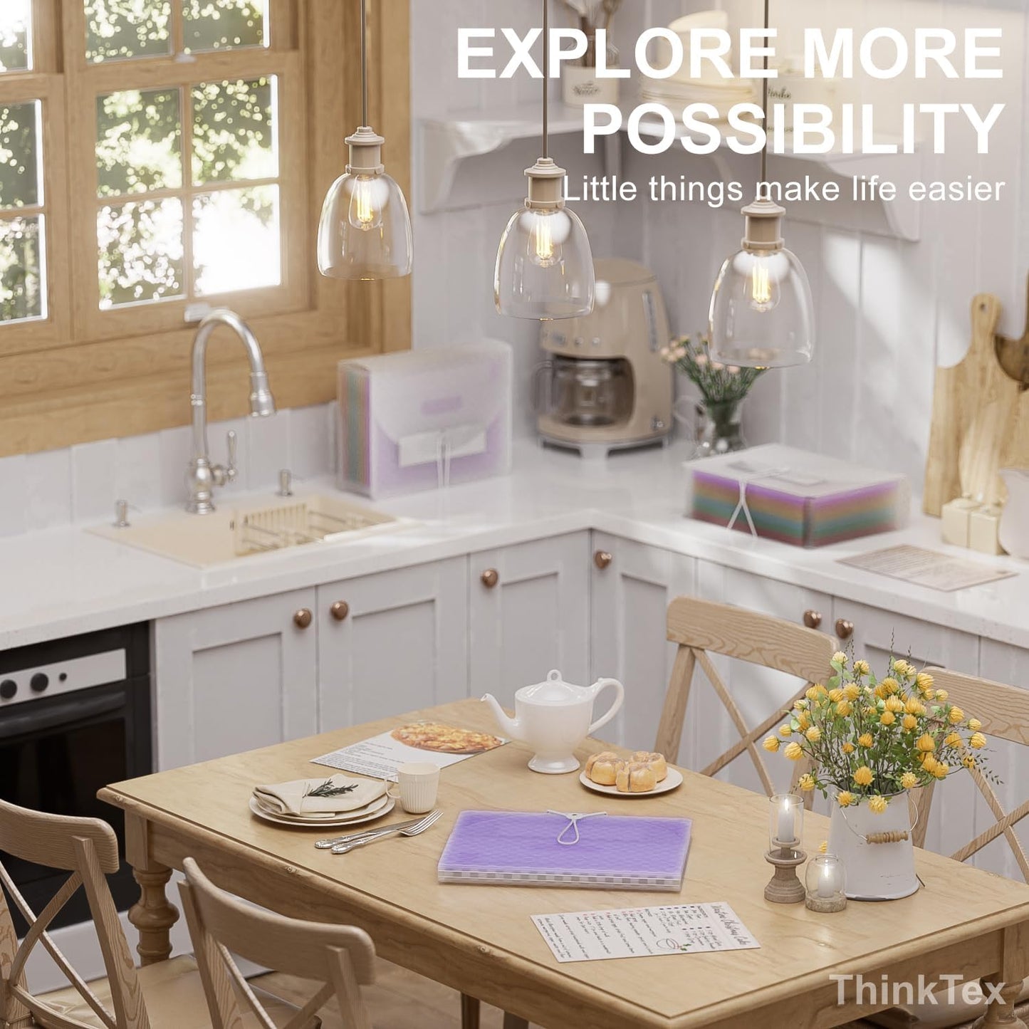 ThinkTex Accordion File Organizer, 12 - Pocket Expanding File Folders for Paper Receipts, Bills&Taxes Organizer, Letter/A4 Size Document Holder for School, Office, Home with Colorful tabs-Purple