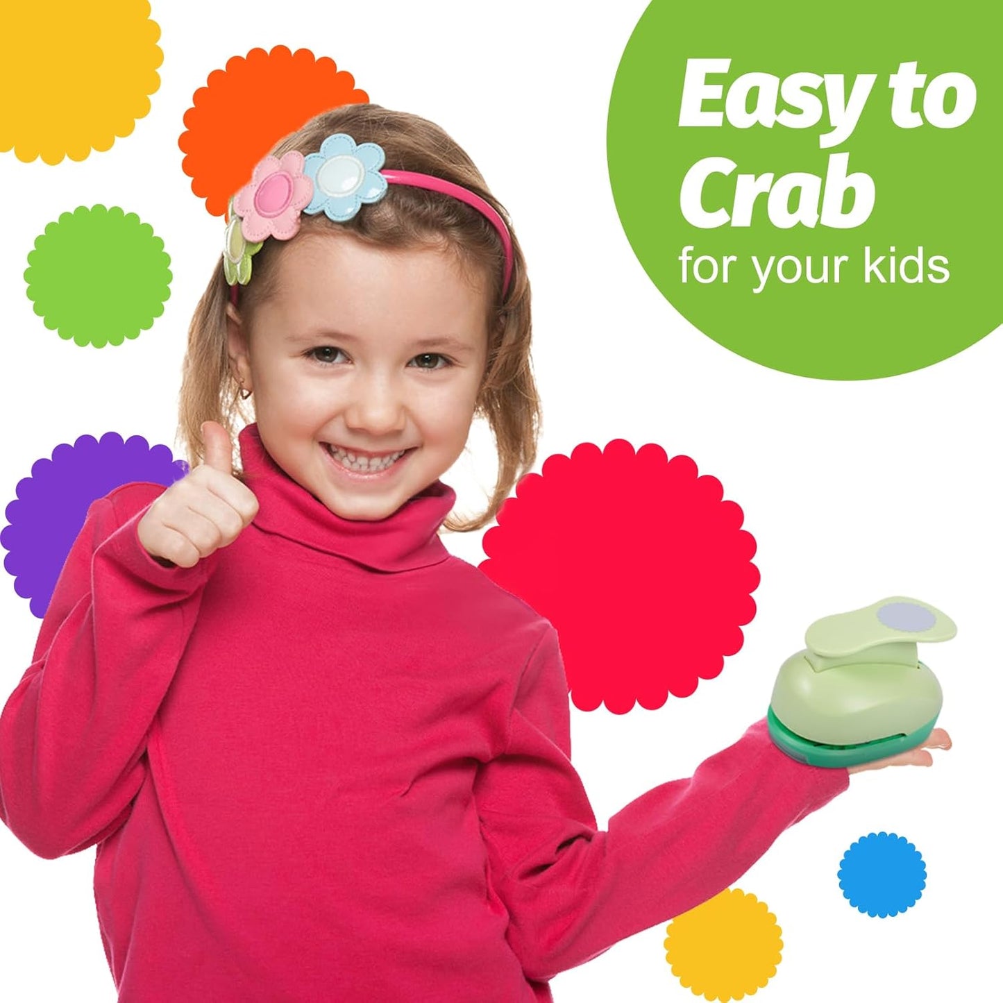 UCEC 2 inch Scallop Circle Punch, Circle Ware Punch, Craft Lever Puncher, DIY Handmade Paper Punches for Paper Crafting Scrapbooking Cards Arts