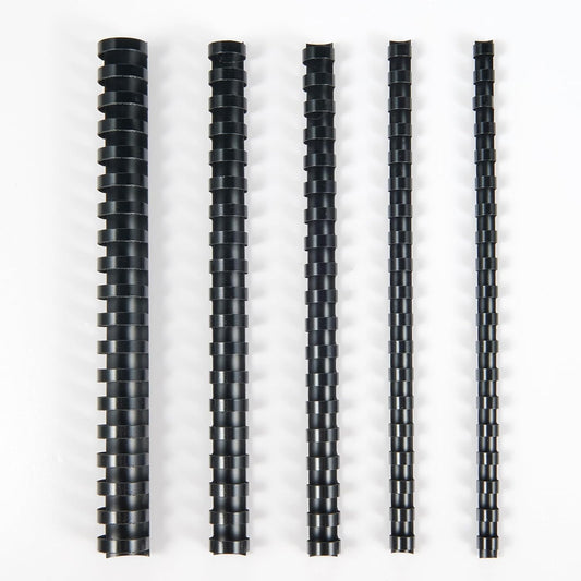 TOTiyea 100 Pack 19 Ring Binding Combs, Multi Sizes, 3/8 Inch, 1/2 Inch, 5/8 Inch, 3/4 Inch, 1 Inch, Letter Size, Black Binding Comb Spines Set