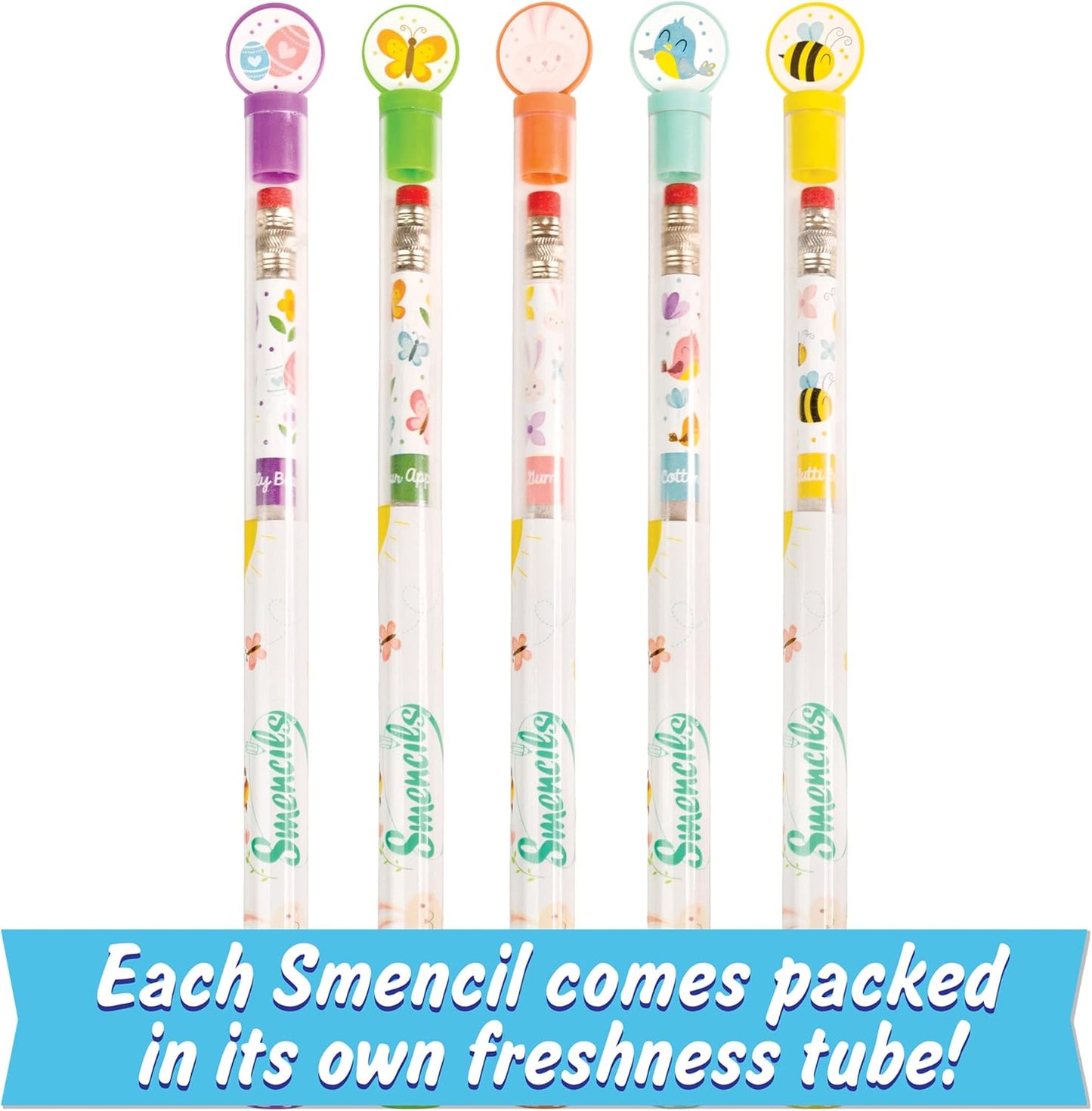 Spring Smencils Cylinder - HB #2 Patented Gourmet Scented Pencils, 50 Count - Gifts for Kids, Classroom Rewards, Party Favors, Easter day