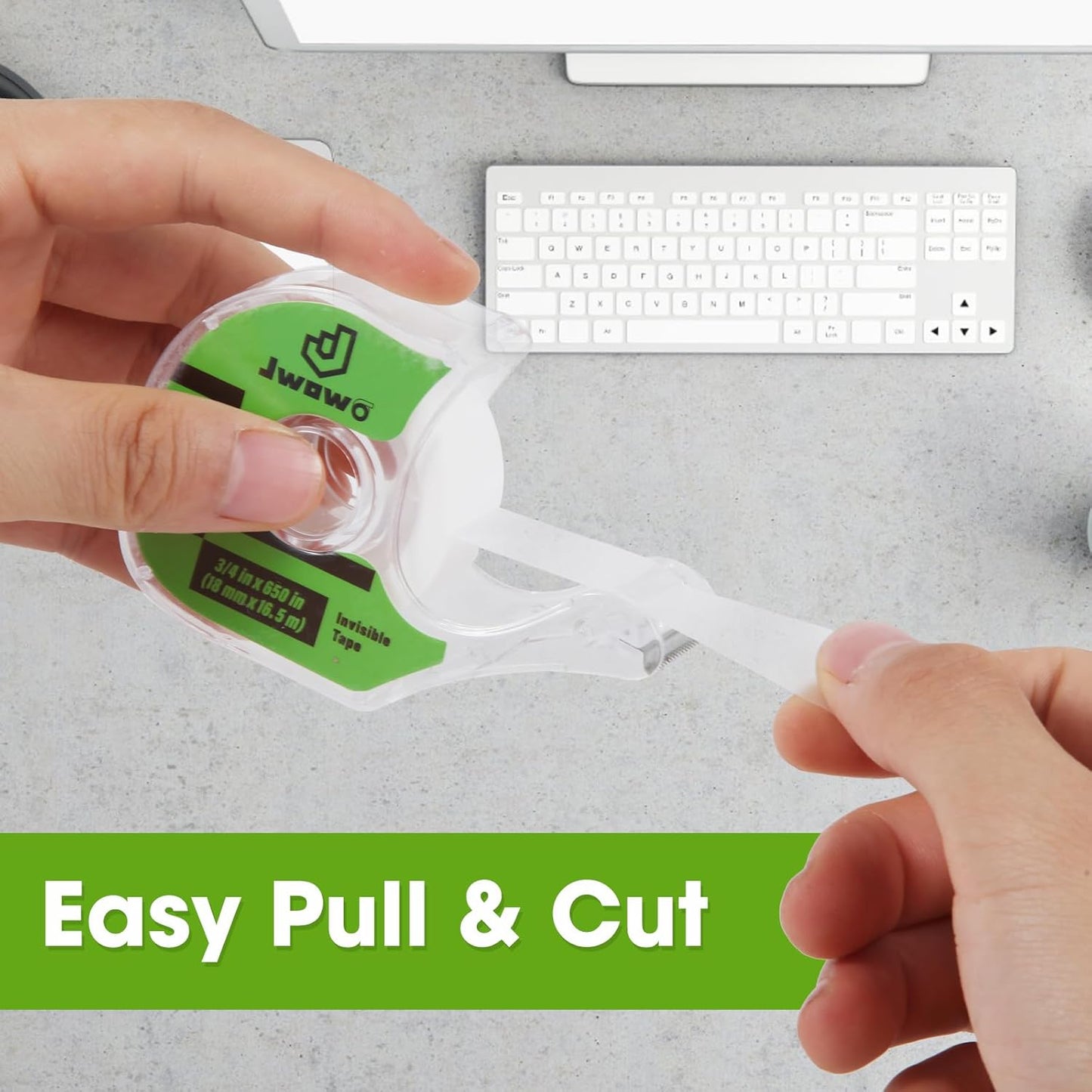 Invisible Tape, Home Office Supplies and Back to School Supplies for College and Classrooms, Matte Finish, 3/4 in x 650 in, Dispensered, 6 Pack