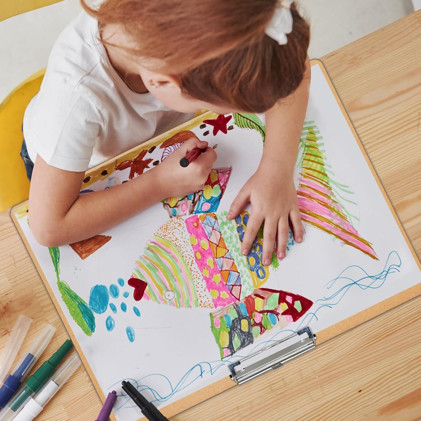 6 PCS Extra Large 11x17 clipboard, Wood Cleats with Low Profile Clips for Drawing, Sketching, and Art Boards, Horizontal Wood Lapping, Landscape Layout (3mm Thickness