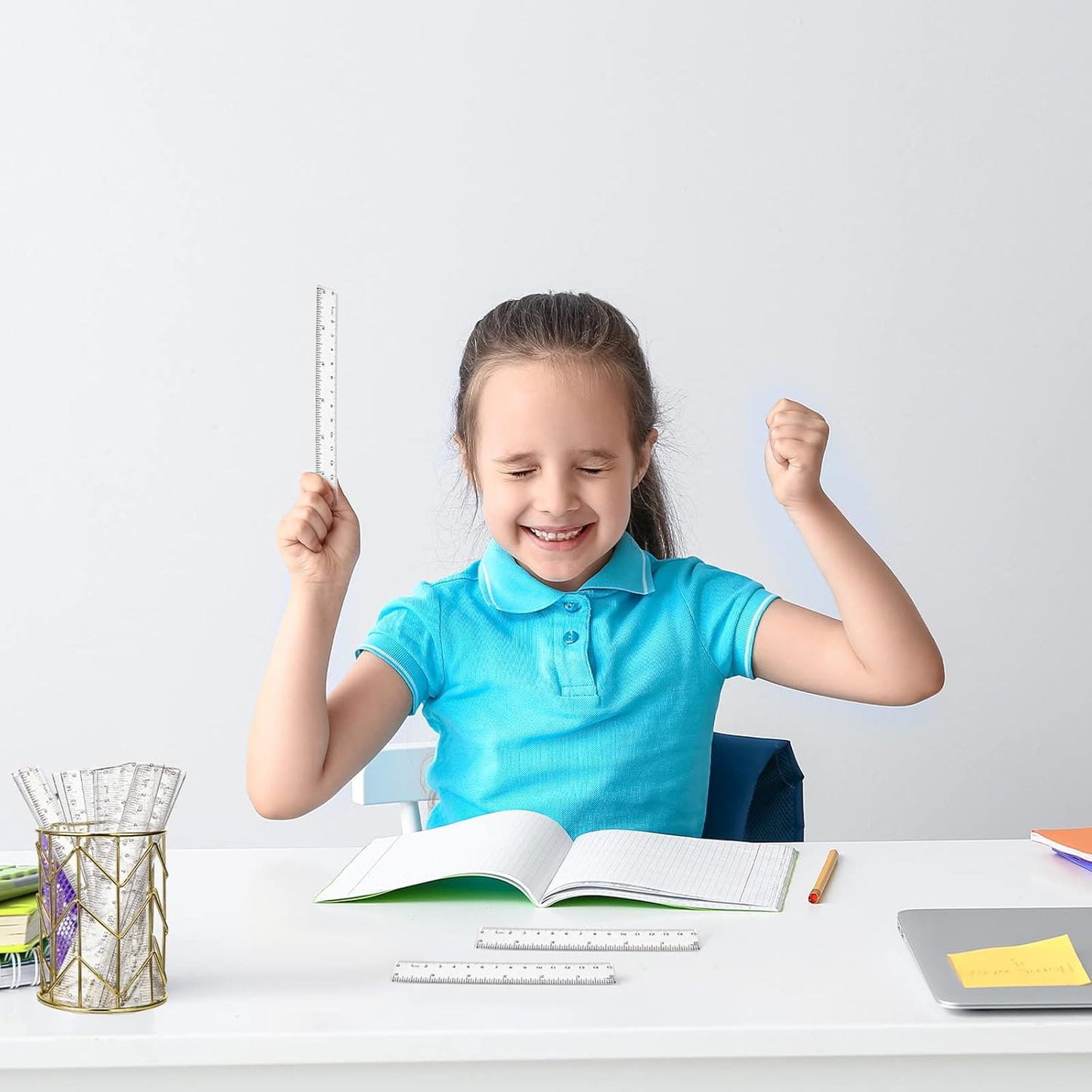 Zonon 500 Pcs 6 Inch Rulers Bulk Clear Plastic Flexible Straight Rulers with Inches and Centimeters First Day of School Gift for Students Back to School Office Supplies